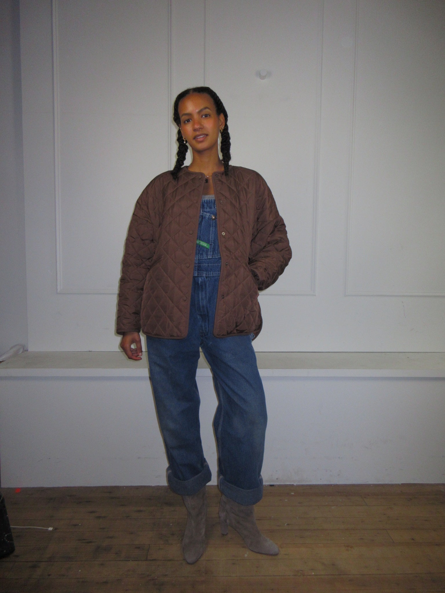 Toteme Brown Quilted Jacket (XXS)
