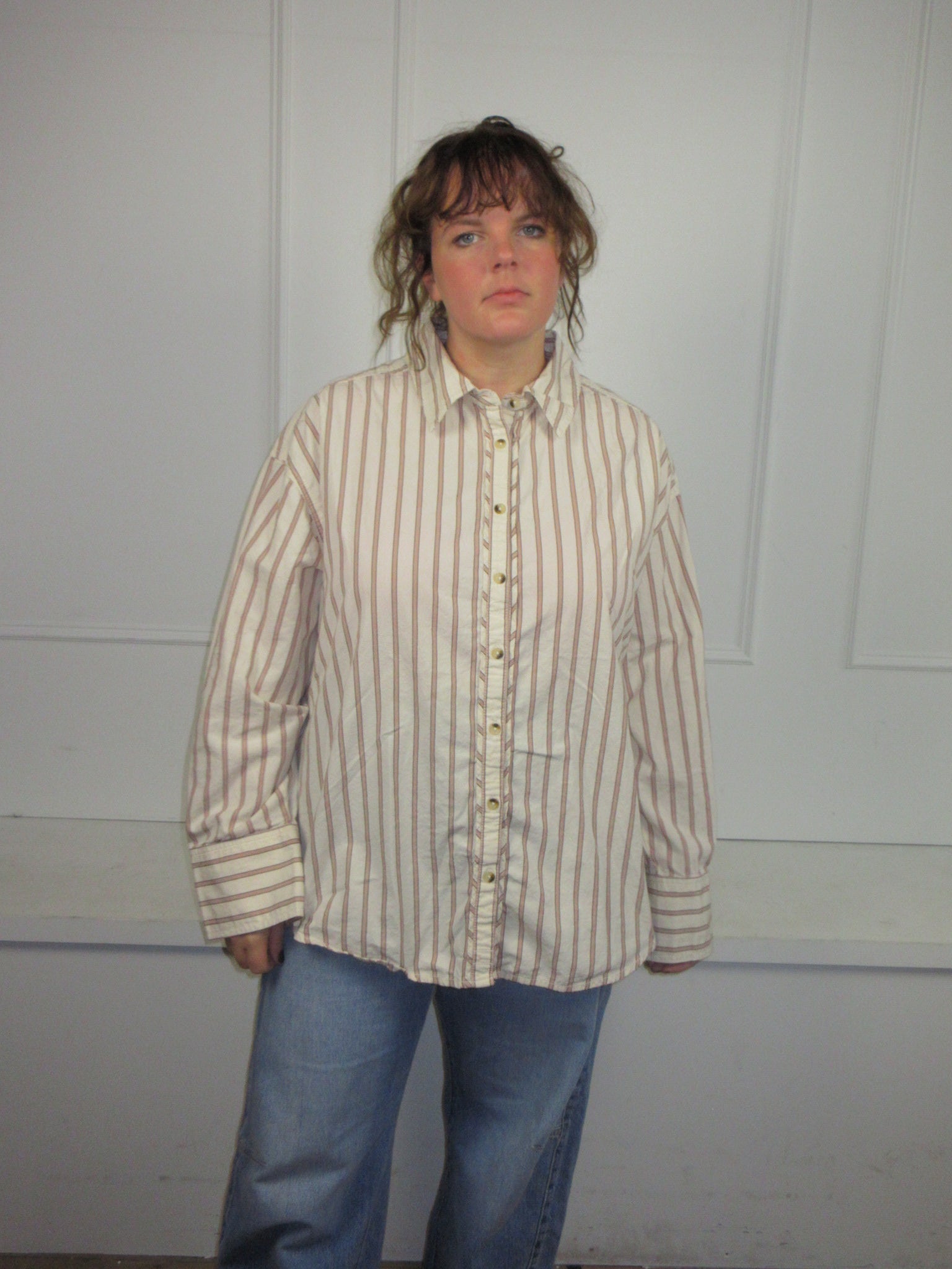 Free People Striped Button Down (L)