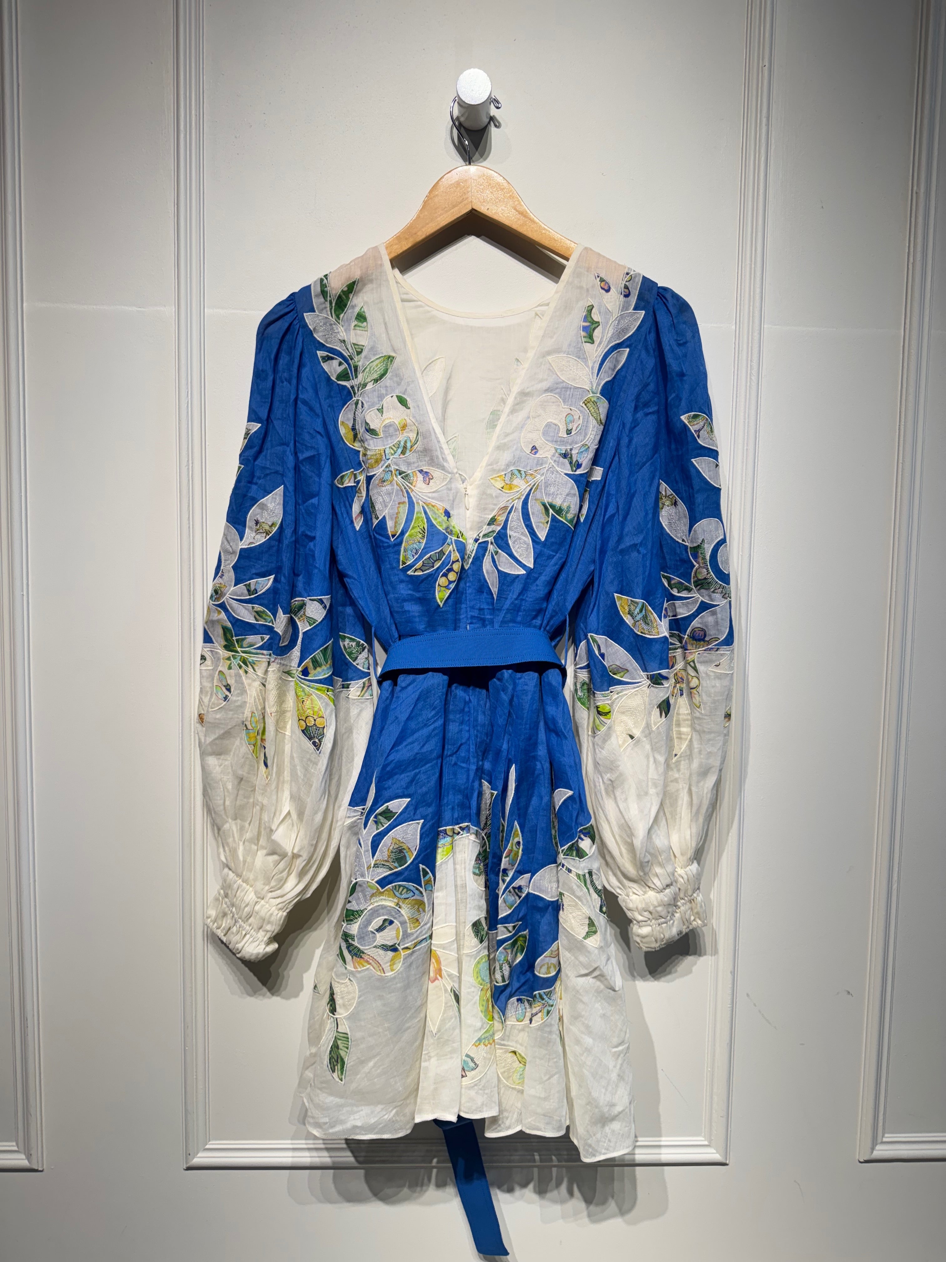 Alemais Rita Embroidered Mini Dress (6/M)
