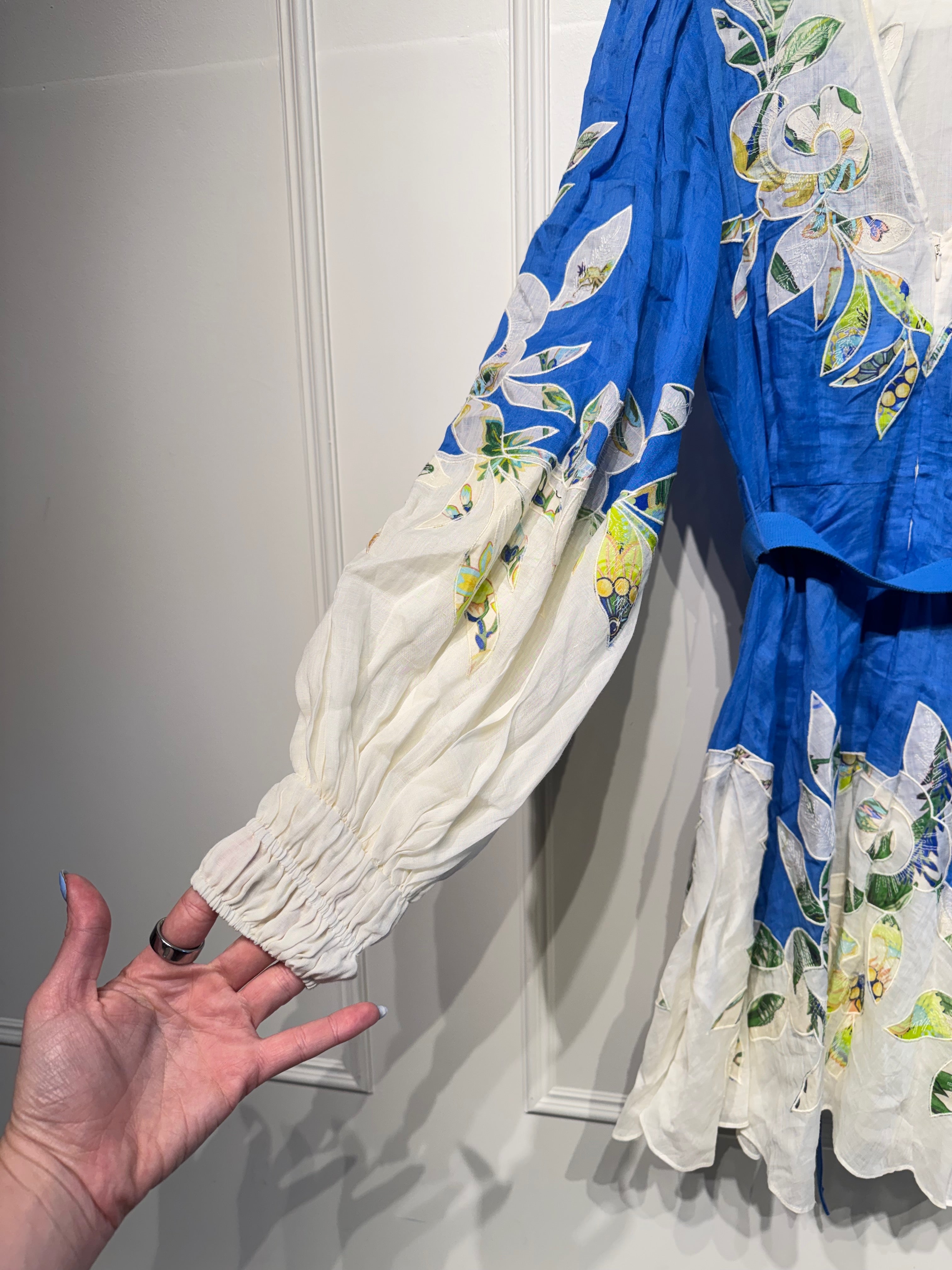 Alemais Rita Embroidered Mini Dress (6/M)