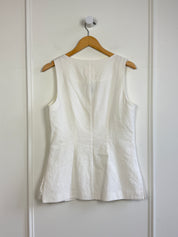 Maeve for Anthropologie White Peplum Top (S)