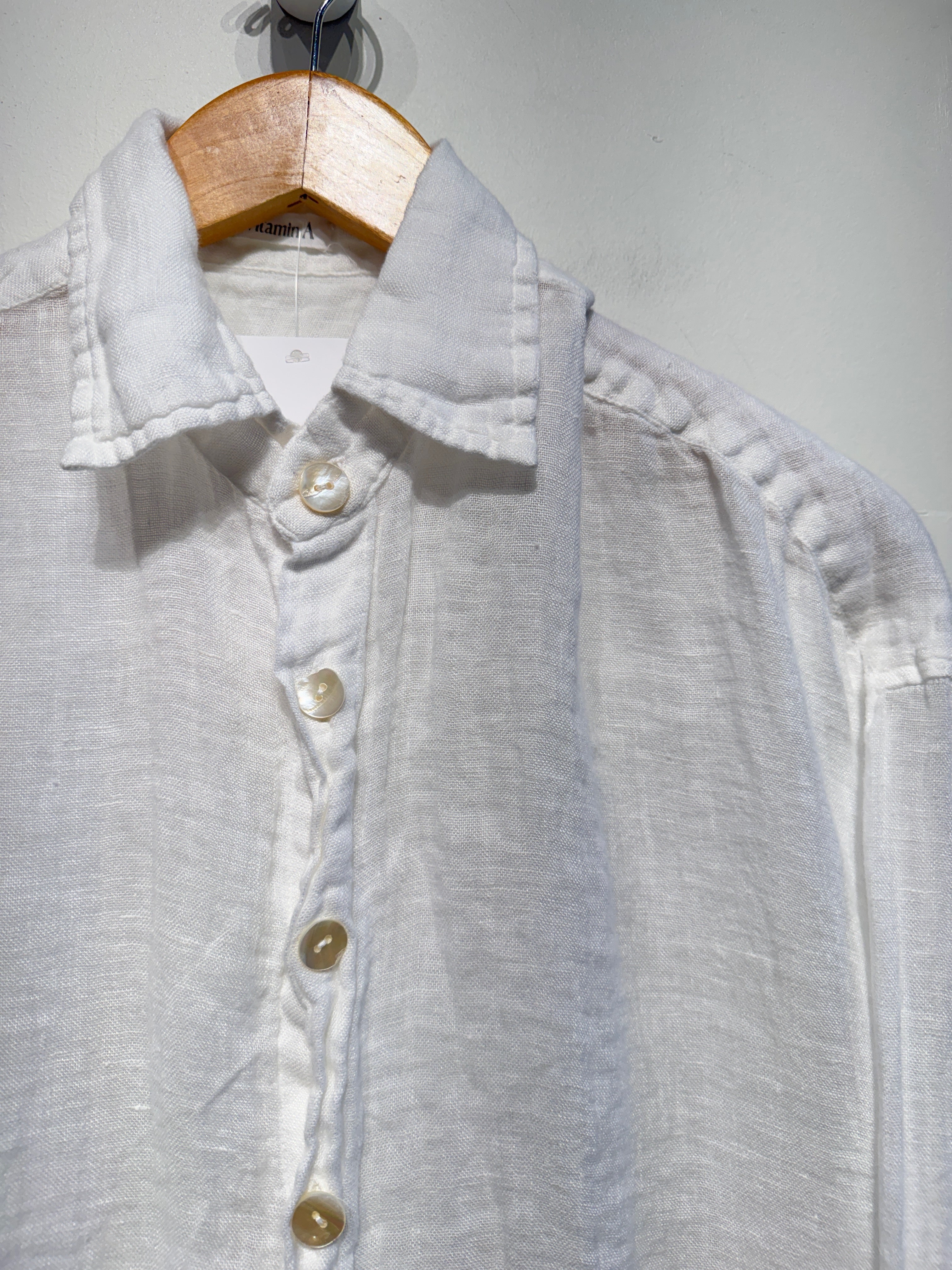 Vitamin A White Linen Button Down (XS)