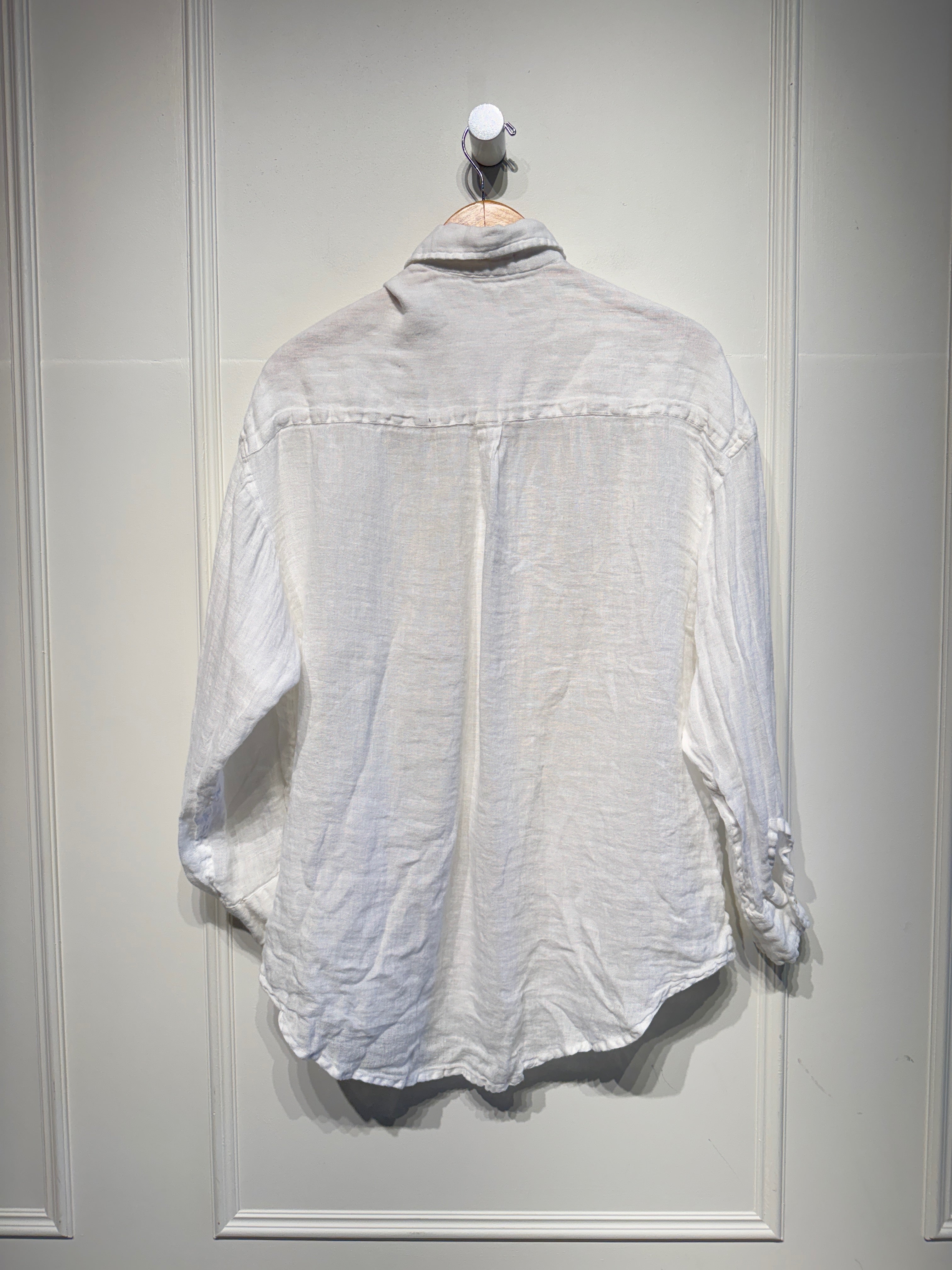 Vitamin A White Linen Button Down (XS)