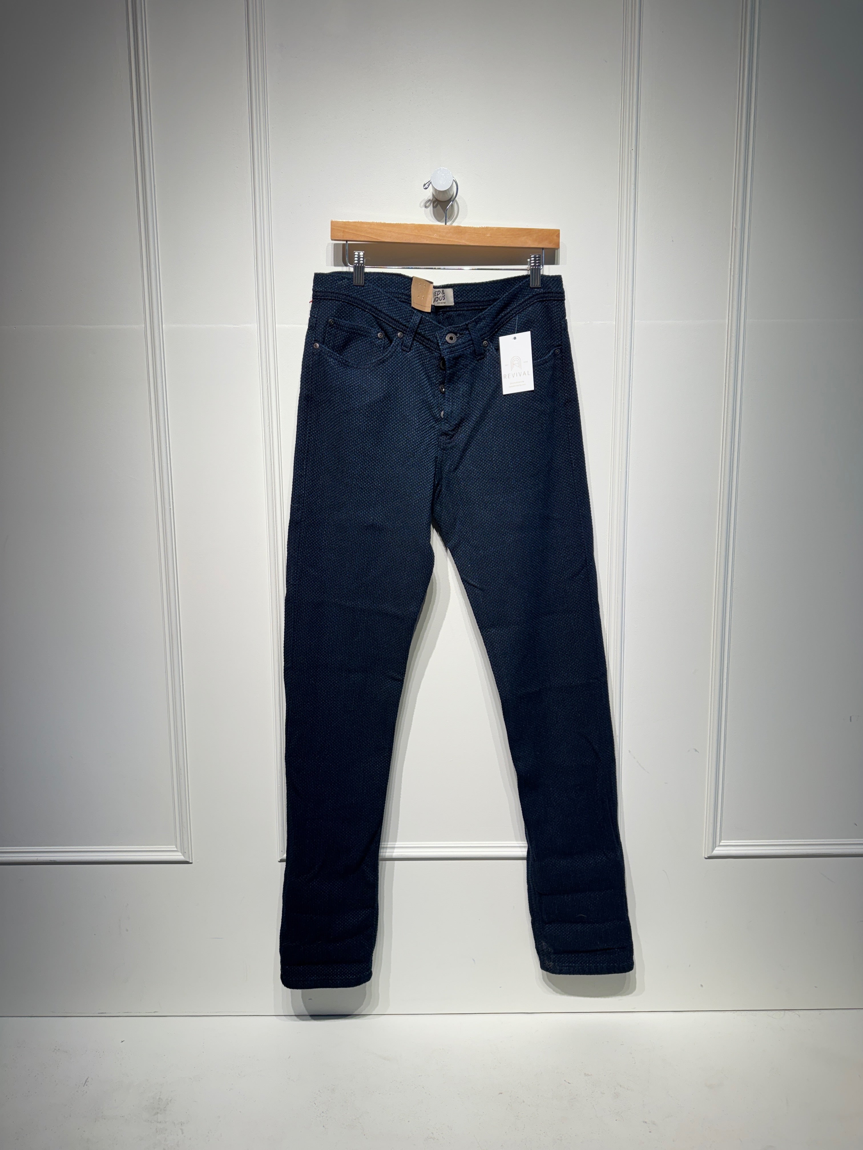 Naked & Famous Weird Guy Indigo Sashiko Pants (32)