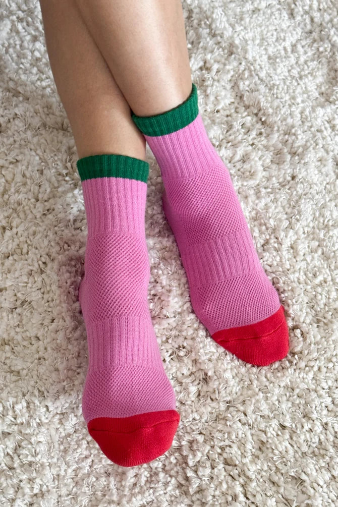 Le Bon Shoppe - Color Block Girlfriend Socks | Rose/Green