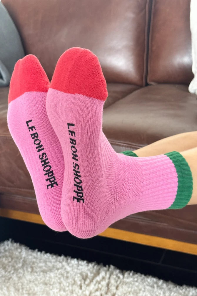 Le Bon Shoppe - Color Block Girlfriend Socks | Rose/Green
