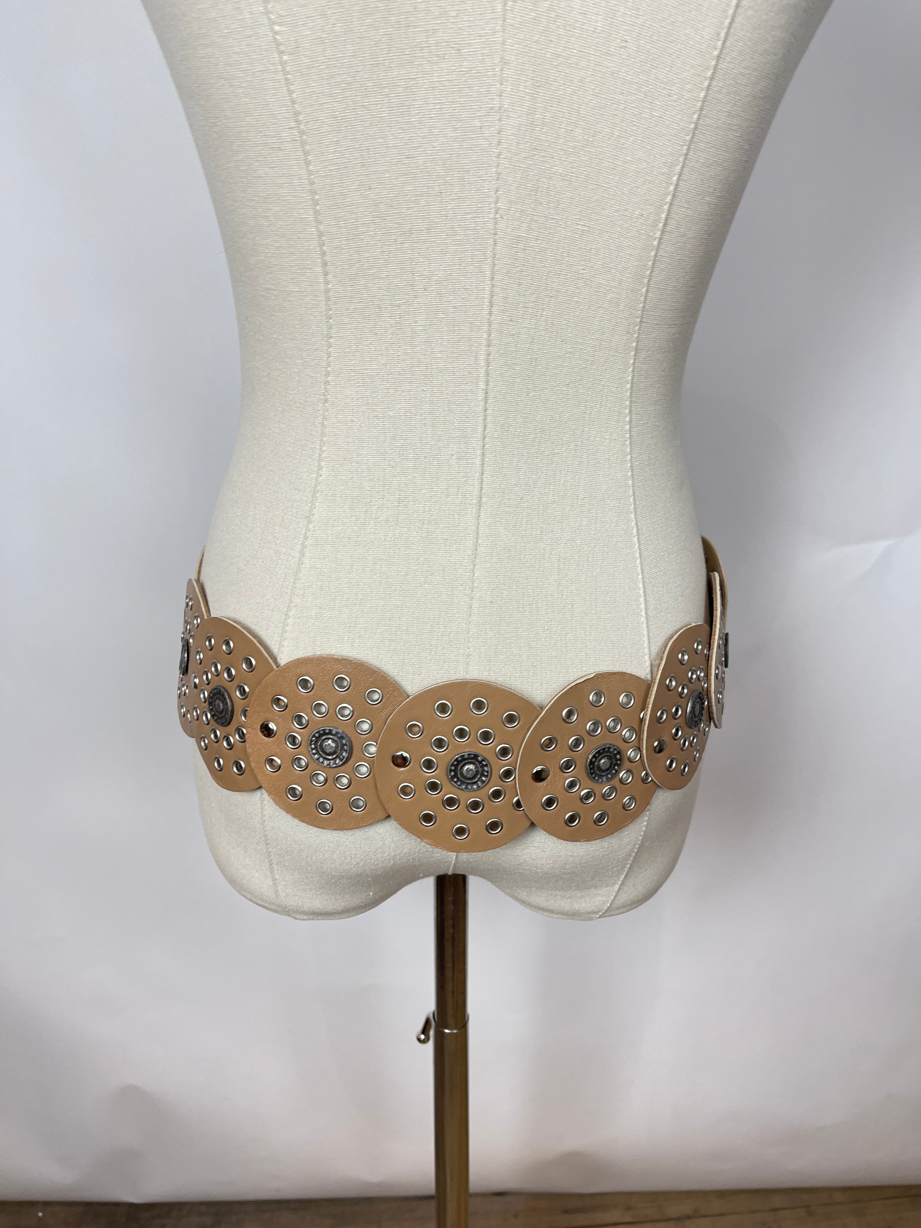 Maryam Nassir Zadeh Tan Medallion Belt (XS/S)