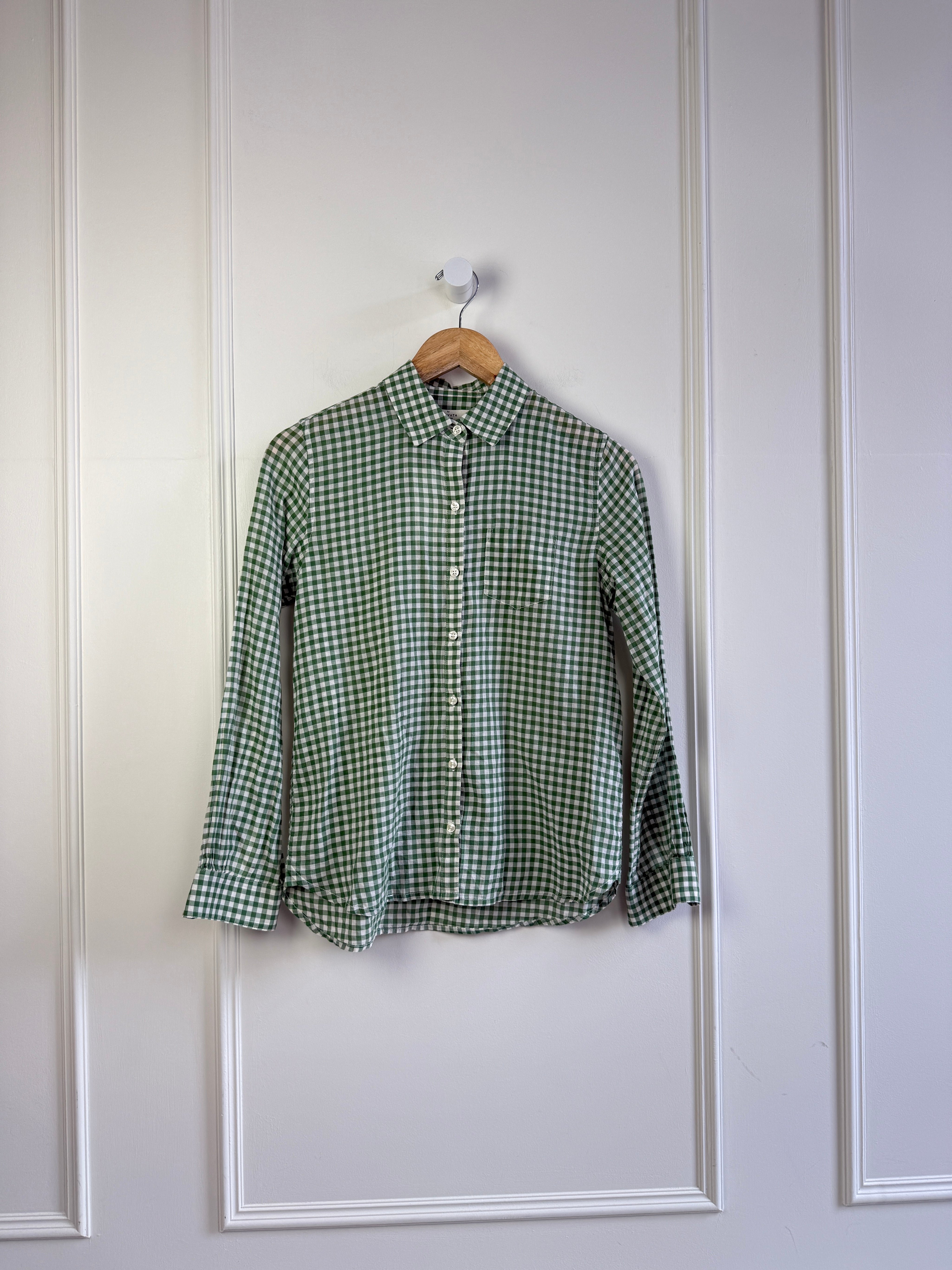 Trovata Green Gingham Button Down (XS)