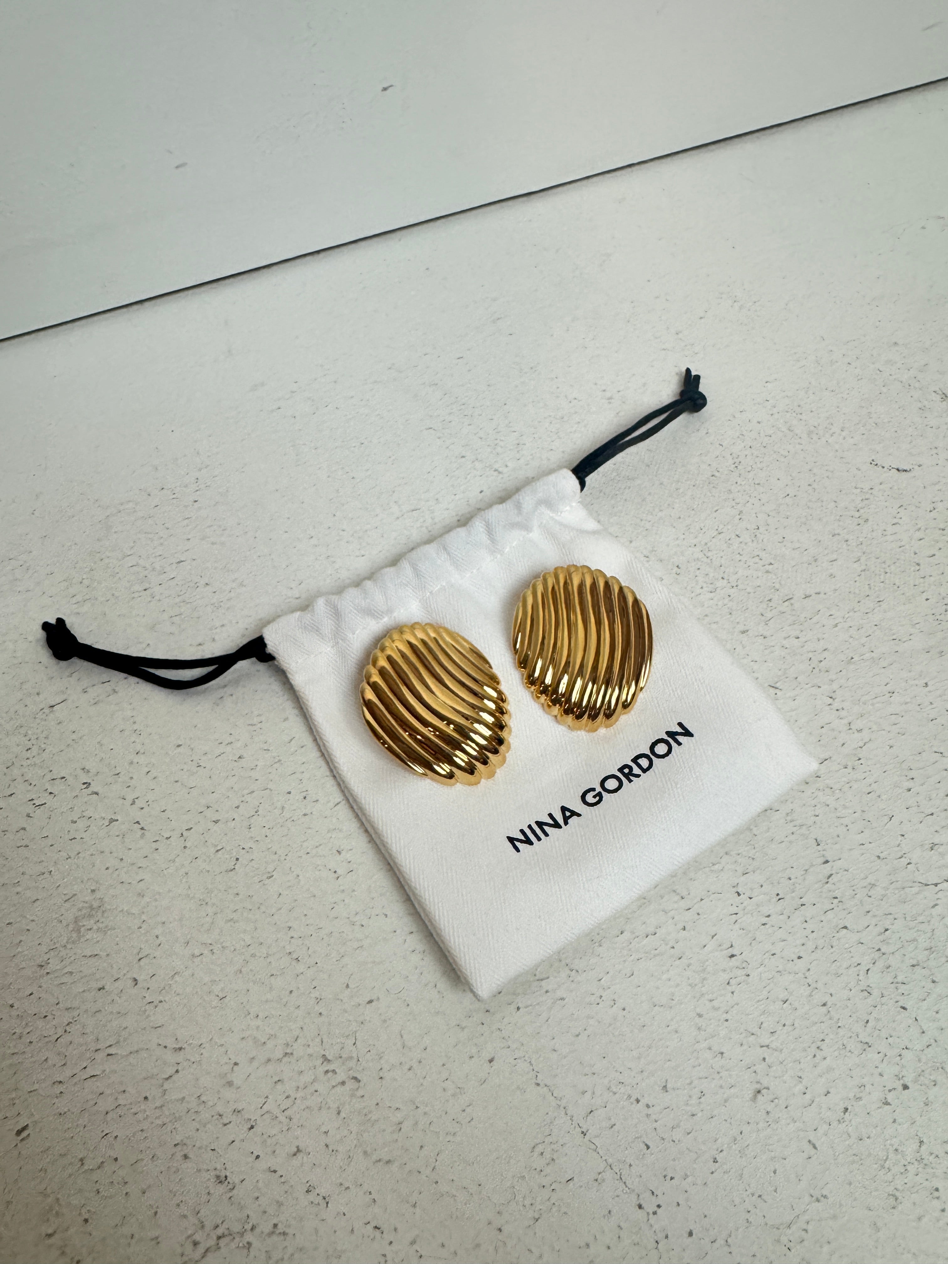 Nina Gordon Gold Paloma Dome Earrings
