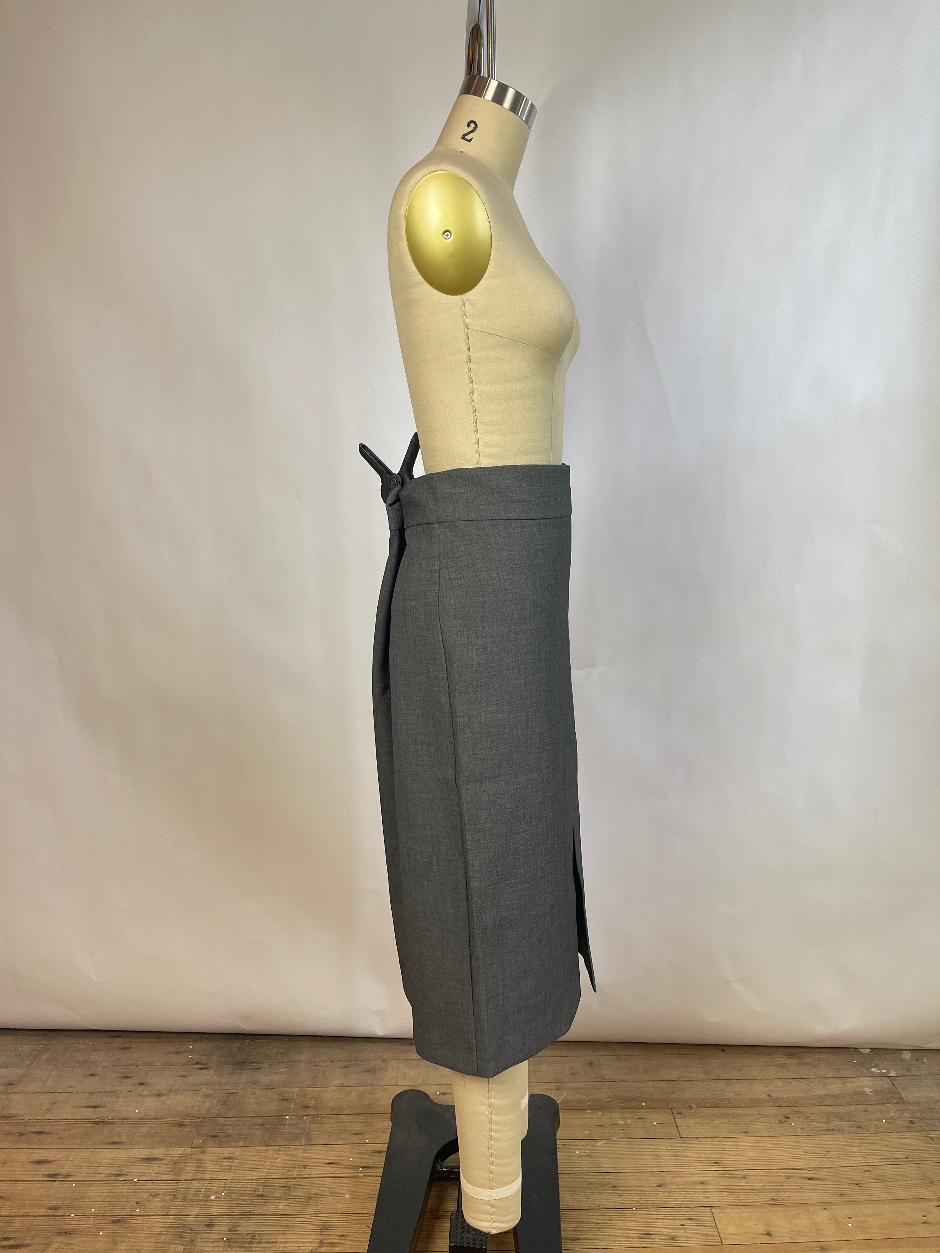 Babaton Grey Pencil Skirt (12/L)