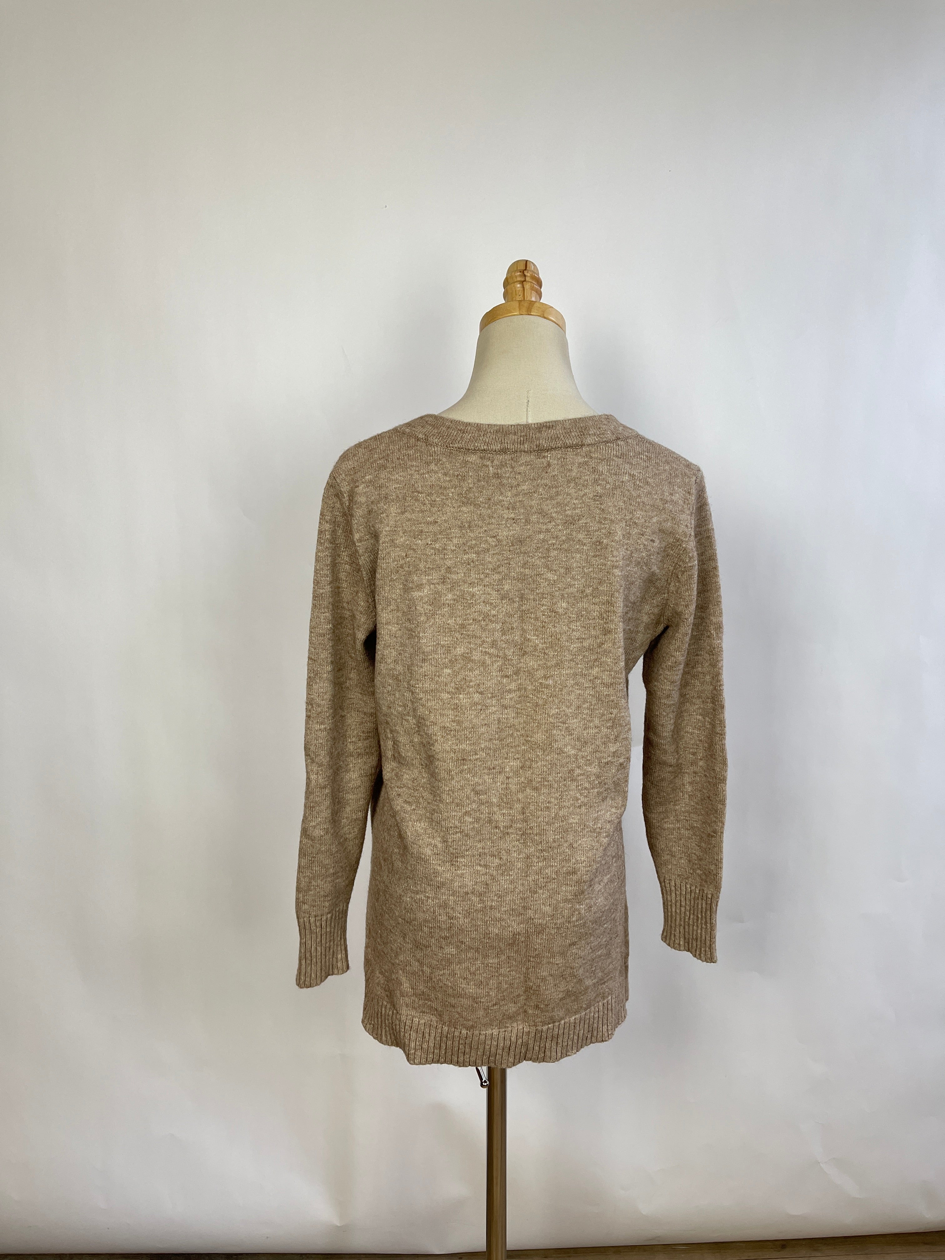 By Anthropologie Tan Button Sweater Top (XS)