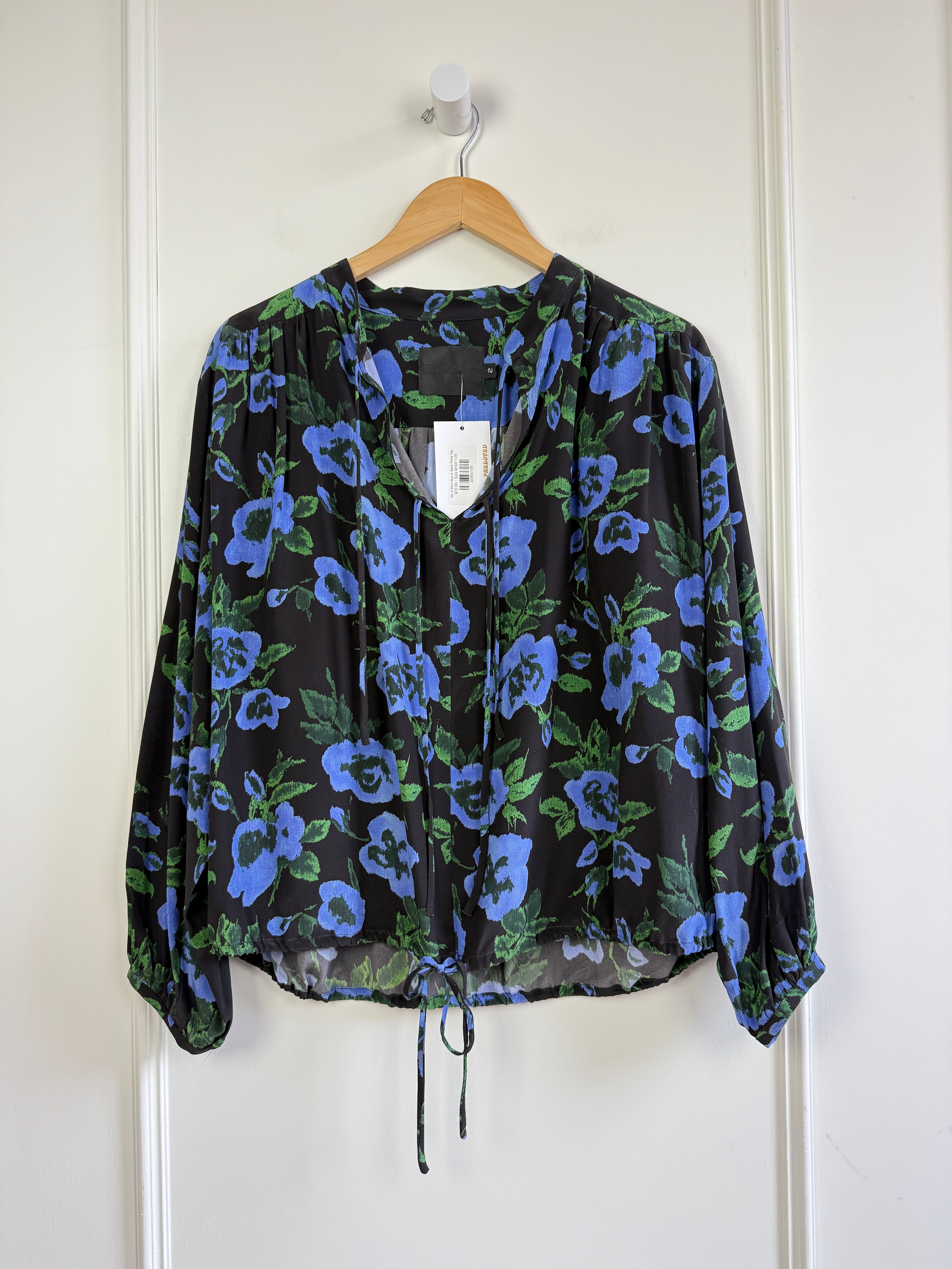 No.6 Store Blue & Black Floral Top (M)