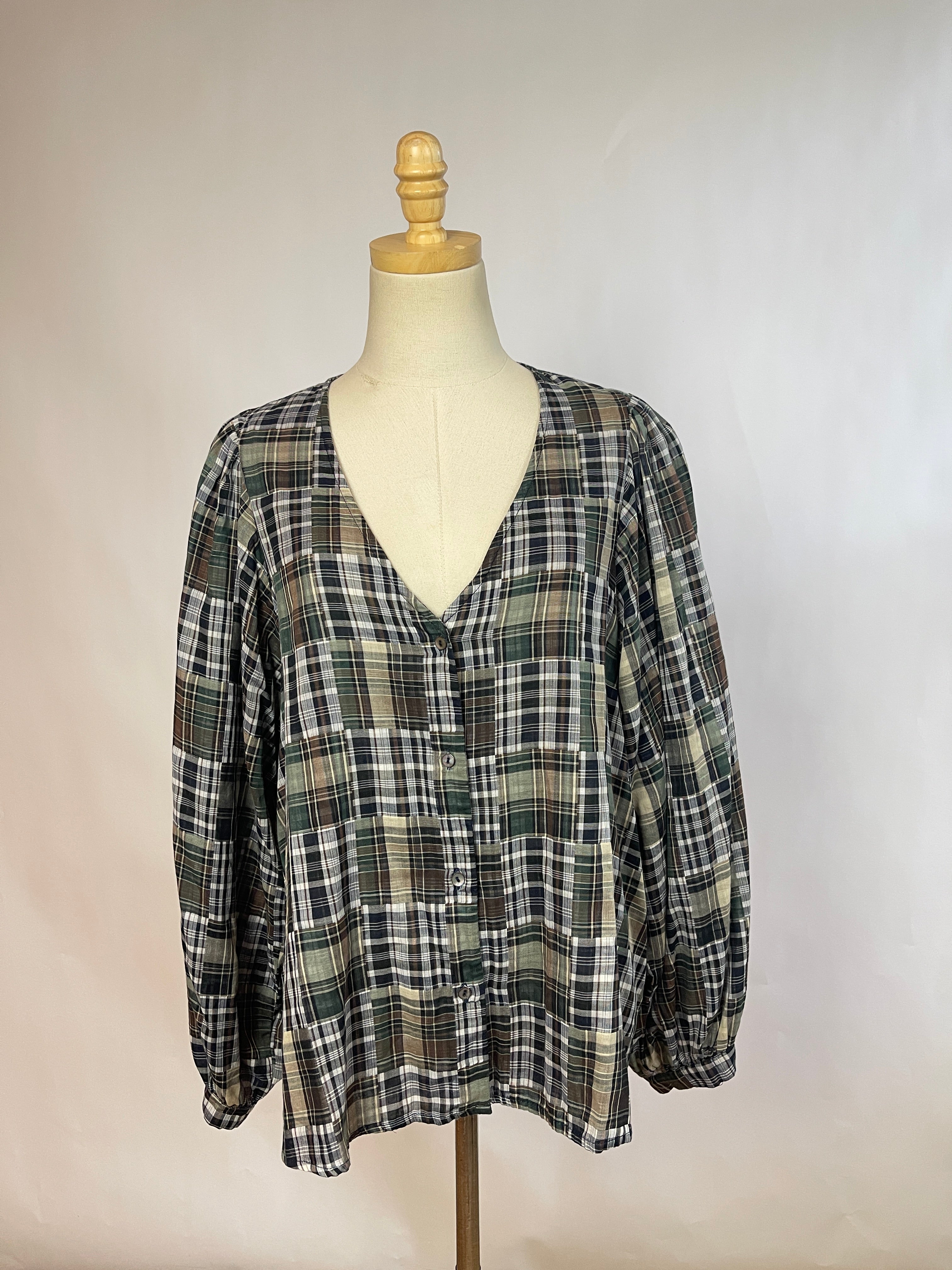 A Bronze Age Plaid Top (L)