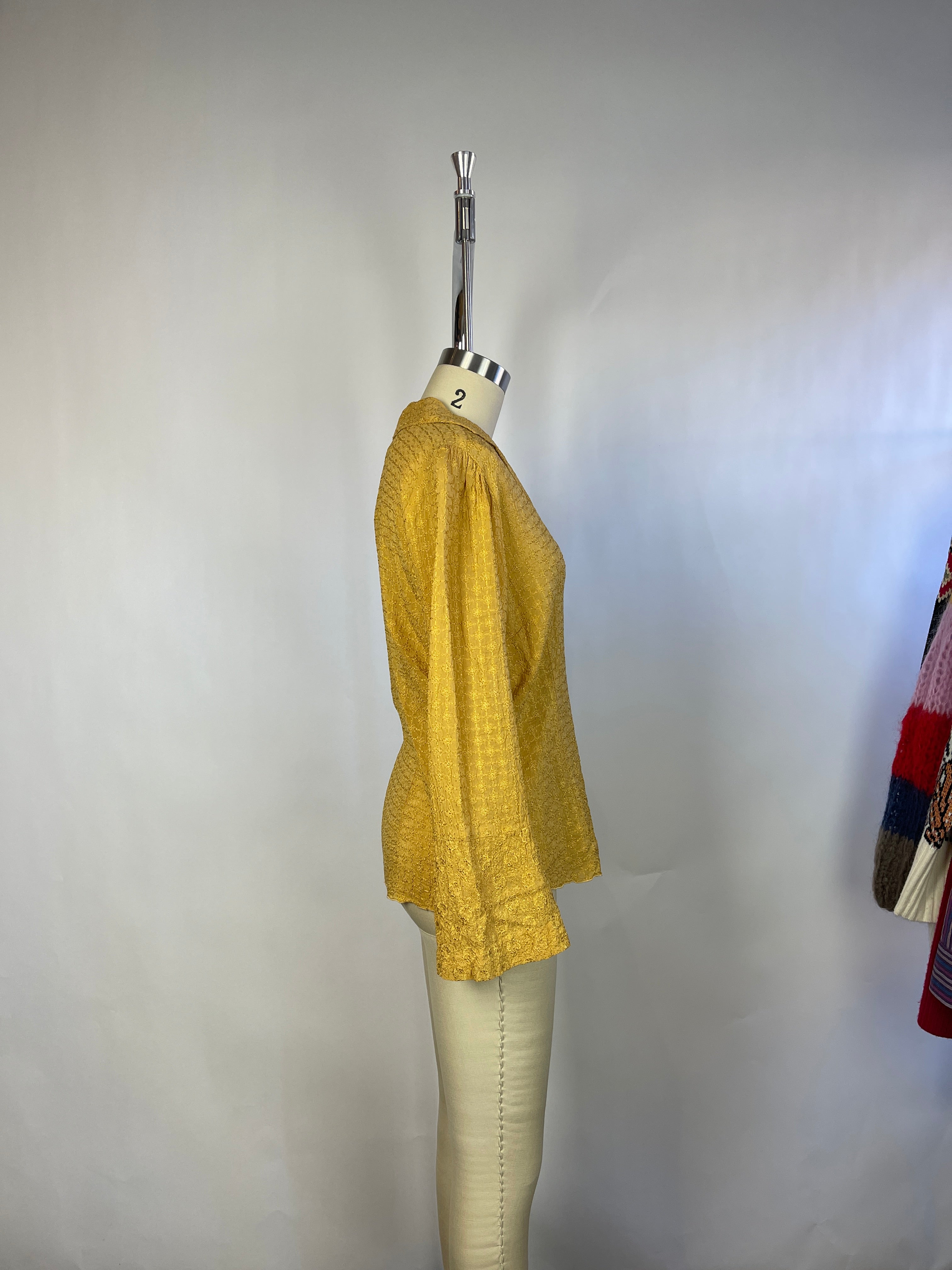 Vintage Johnny Was Yellow Blouse (S)