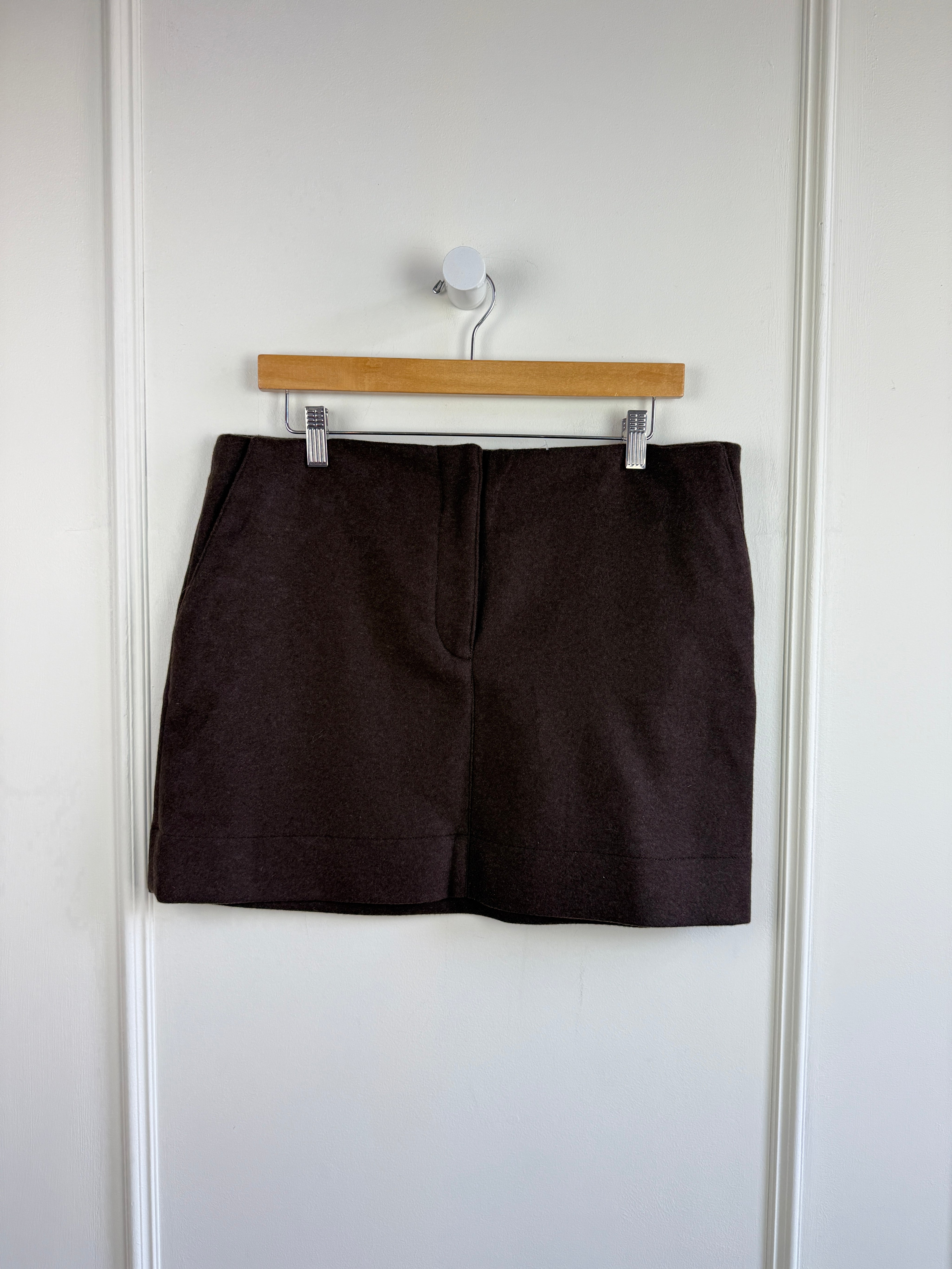 Lou Lou Studios Wool Mini Skirt - Brown (L)