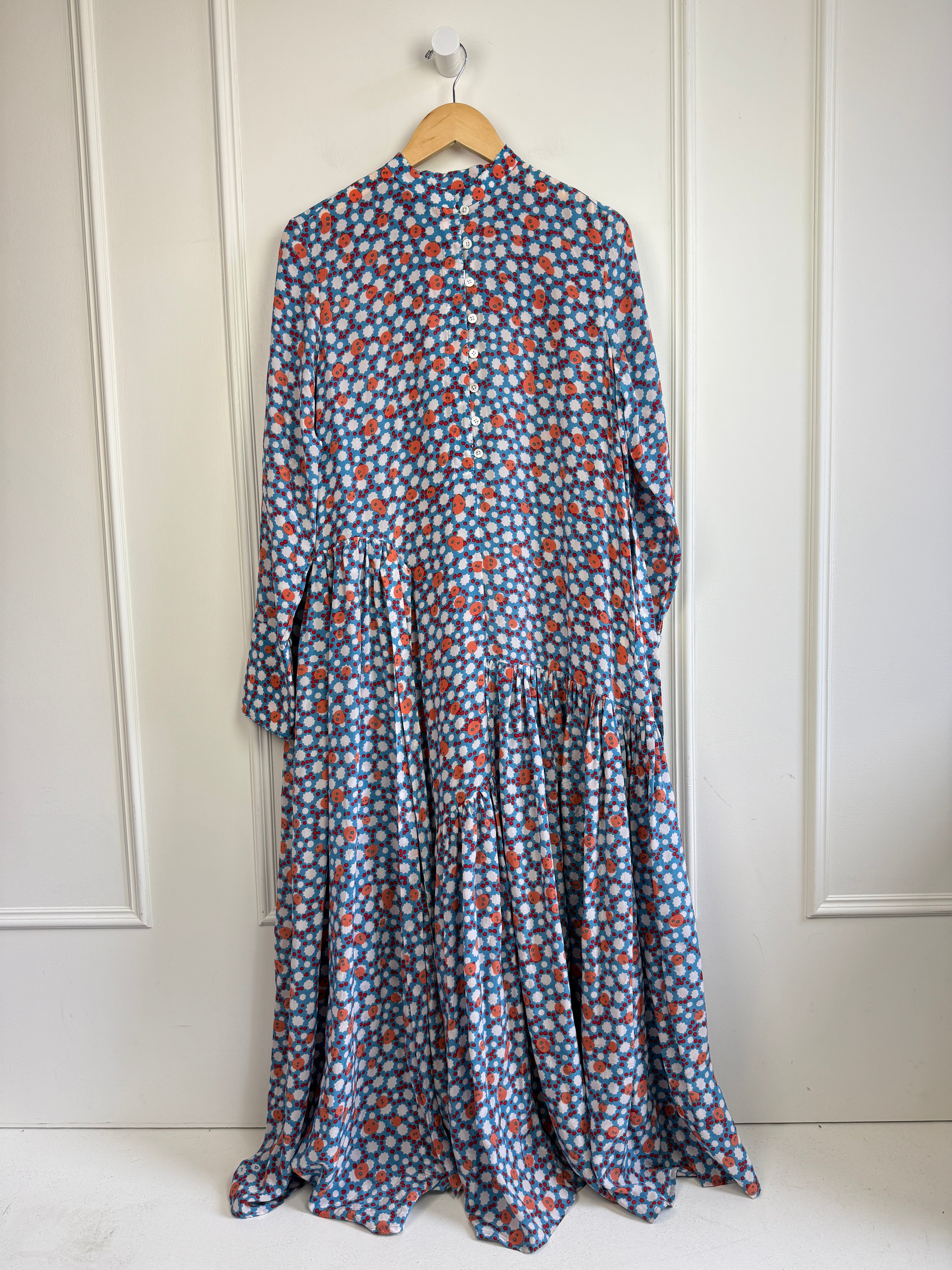 An An Londree Blue Floral Maxi Dress (XS/S)