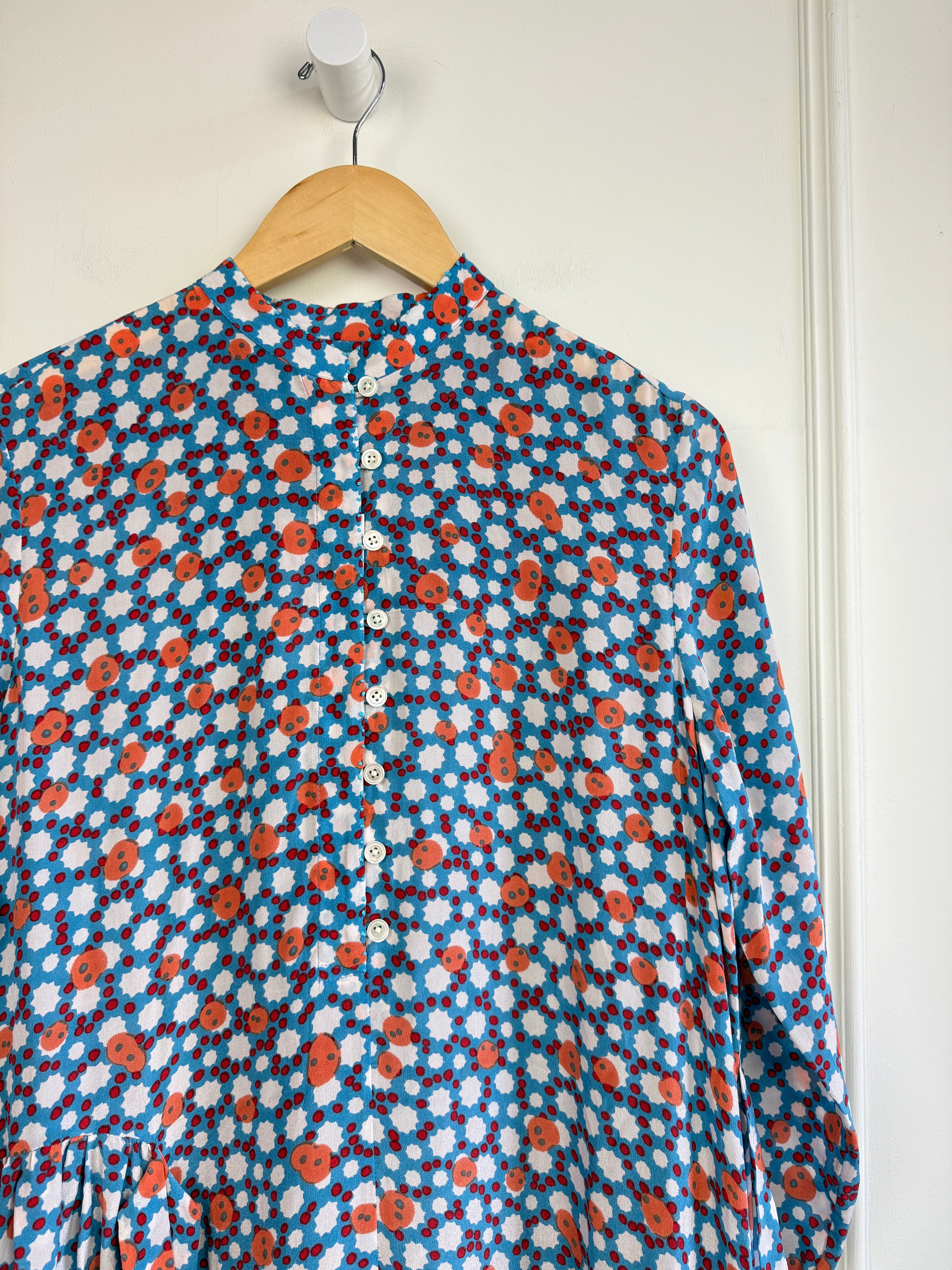 An An Londree Blue Floral Maxi Dress (XS/S)