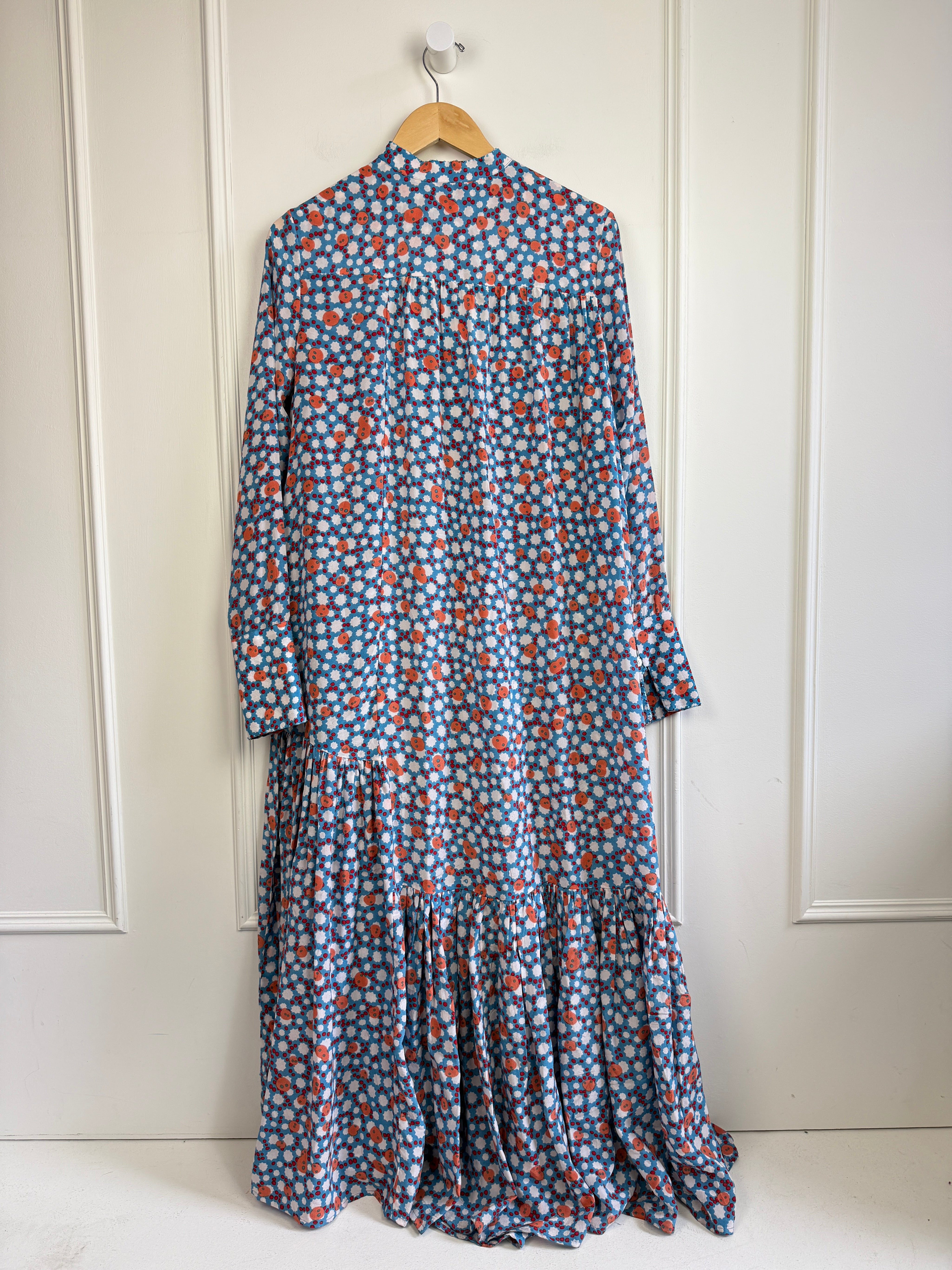 An An Londree Blue Floral Maxi Dress (XS/S)