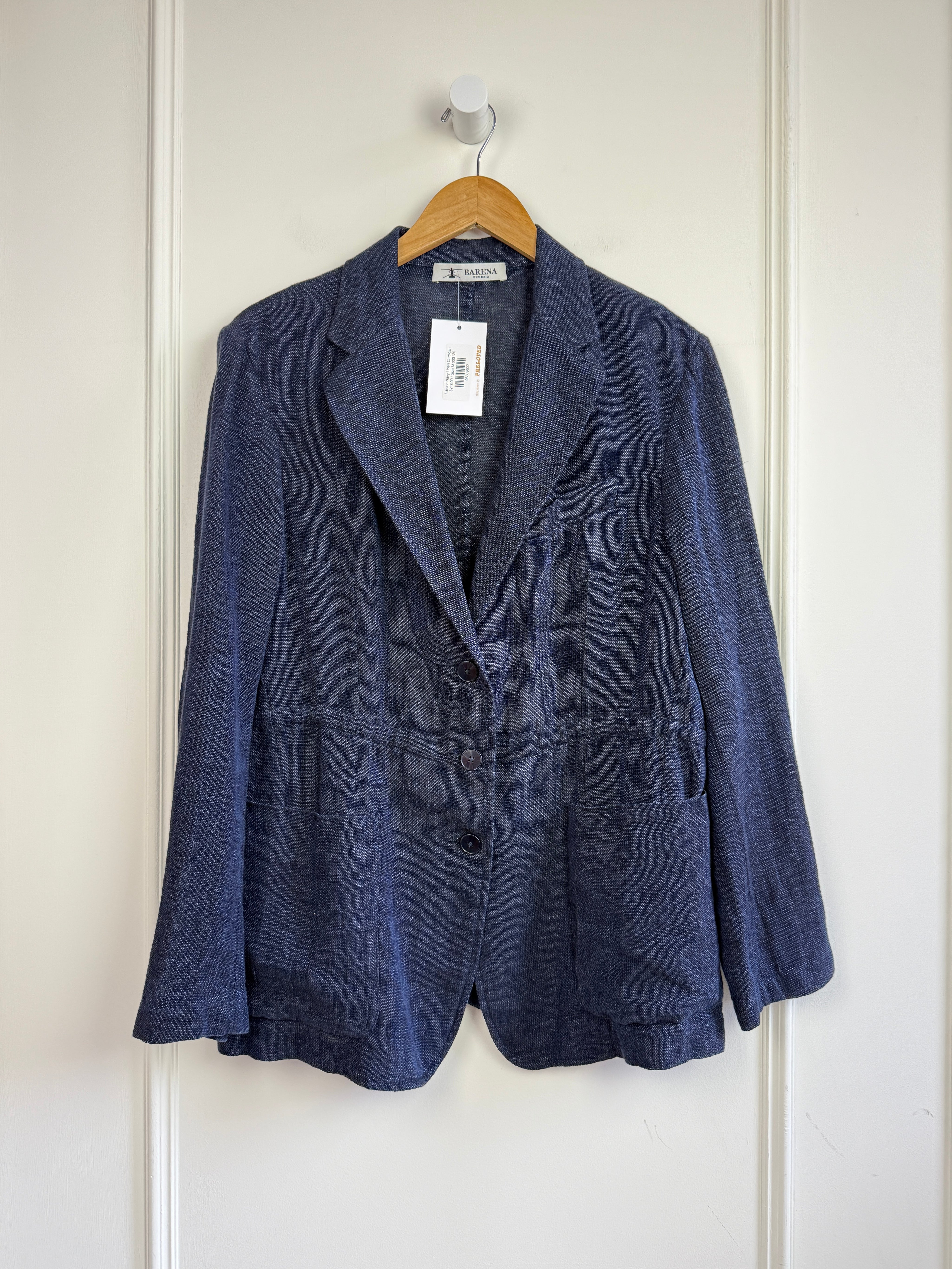 Barena Navy Linen Blazer (M)