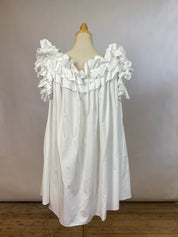 Alexander McQueen White Ruffle Dress (L/IT48)