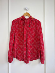 RIXO Red Bandana Blouse (M)