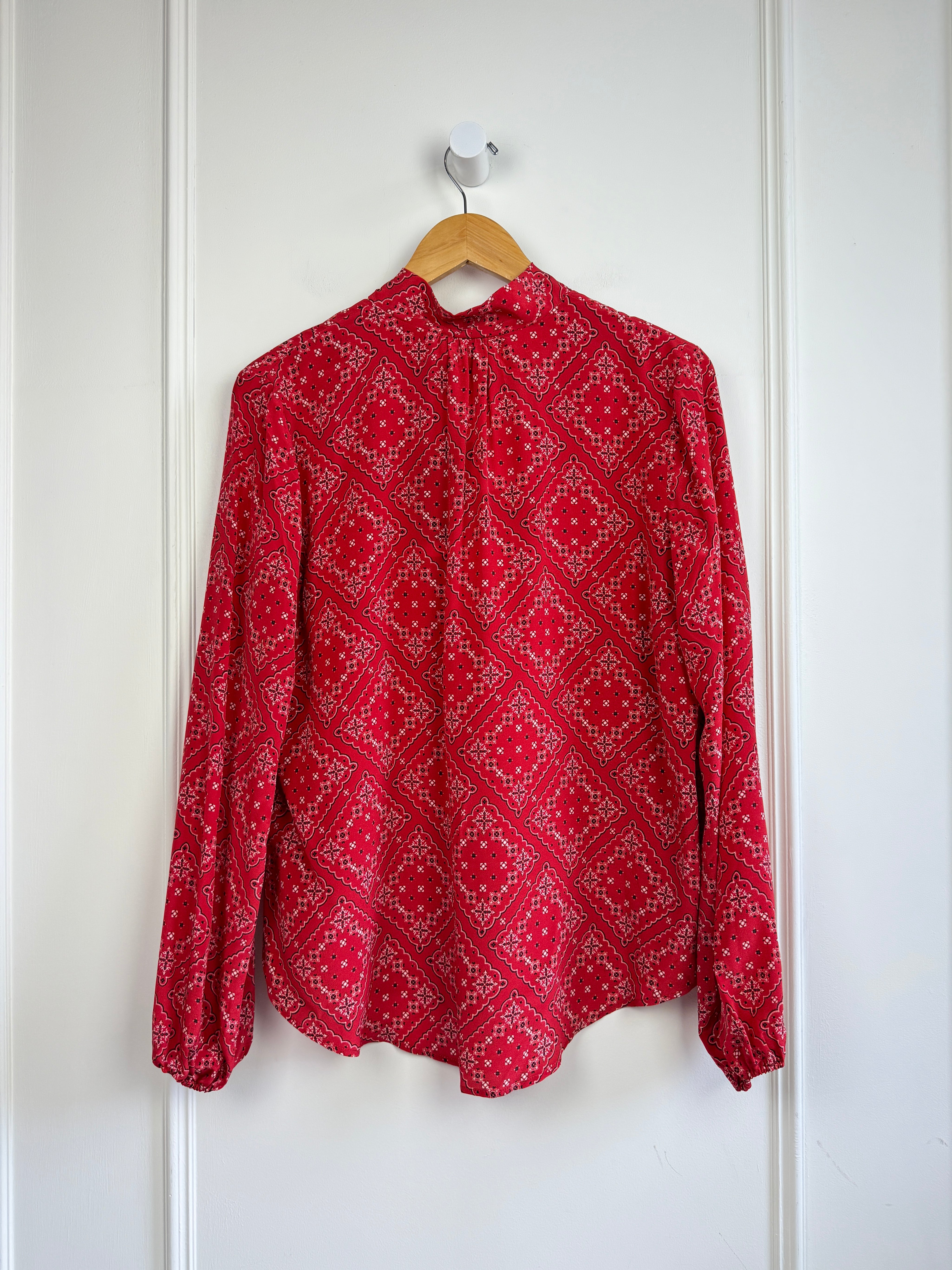 RIXO Red Bandana Blouse (M)
