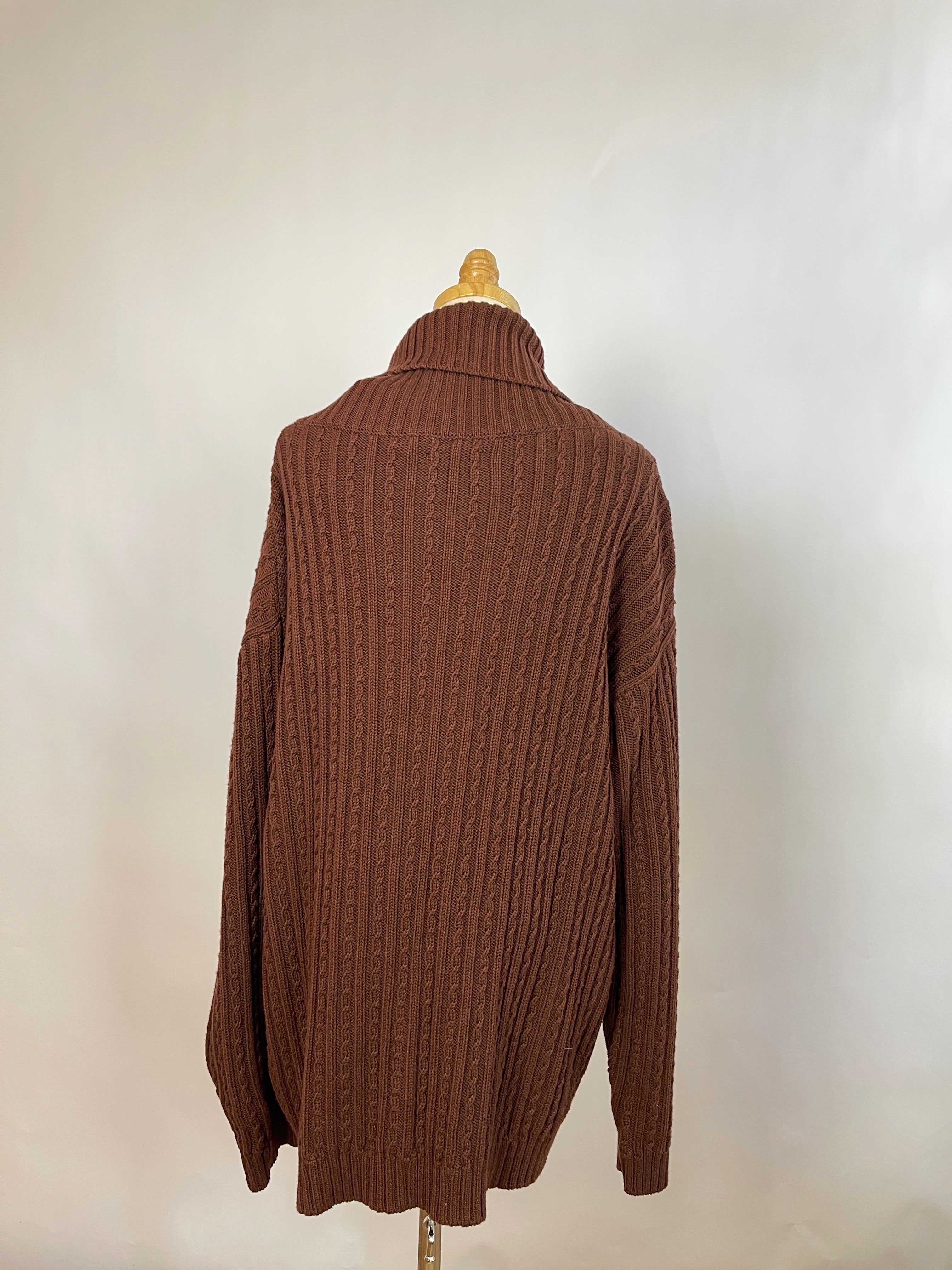 James Street Brown Cable Sweater (L)