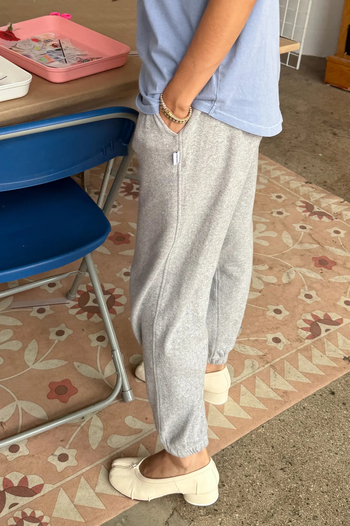 Le Bon Shoppe - Pointelle Serene Jogger | Melange Grey