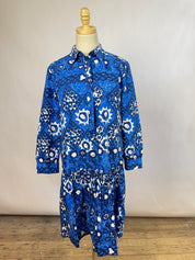 Saloni Blue Long Sleeve Dress (6/M)