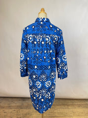 Saloni Blue Long Sleeve Dress (6/M)