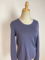 Maryam Nassir Zadeh Navy Tory Crew Neck Sweater (L)