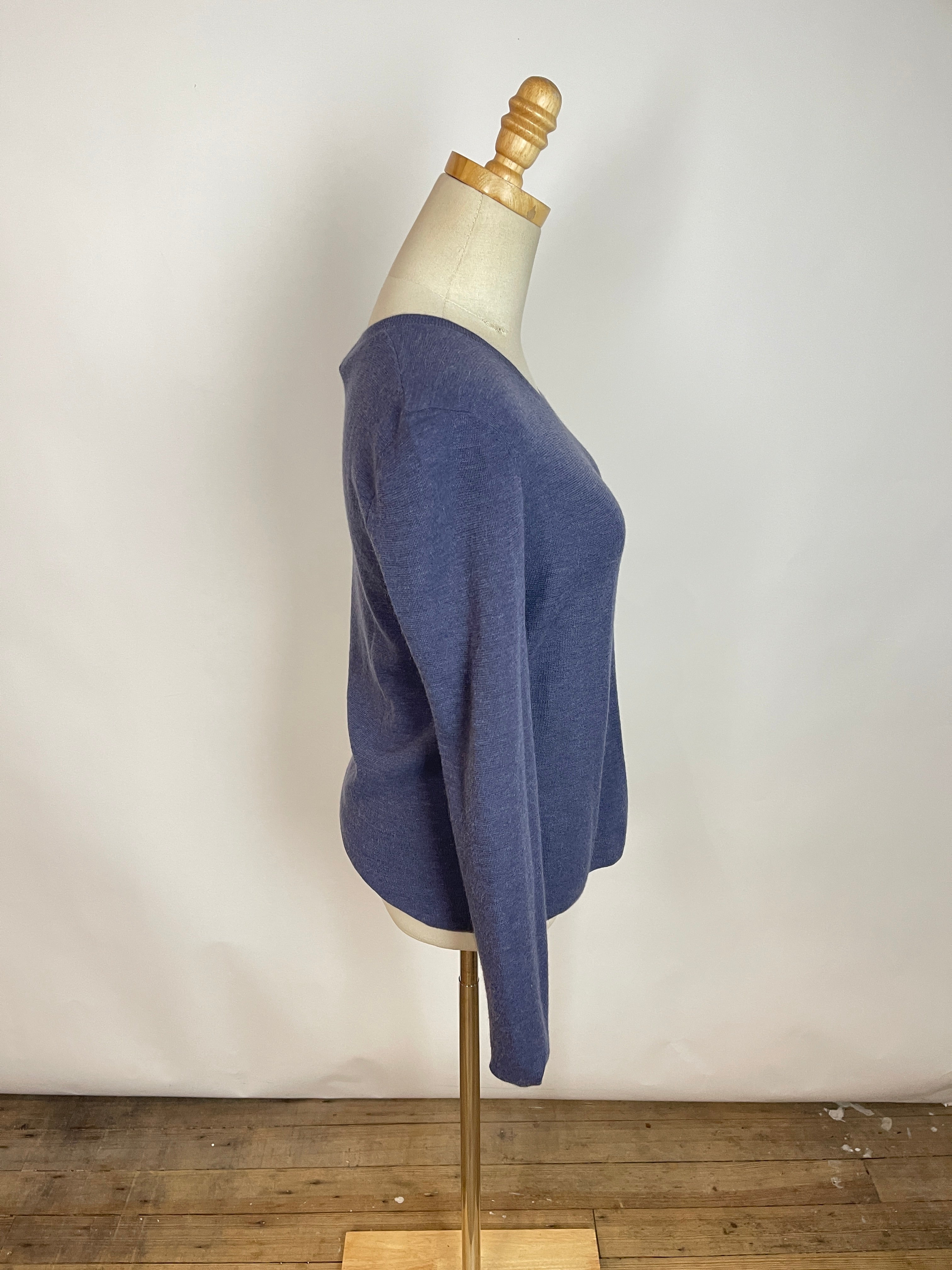 Maryam Nassir Zadeh Navy Tory Crew Neck Sweater (L)