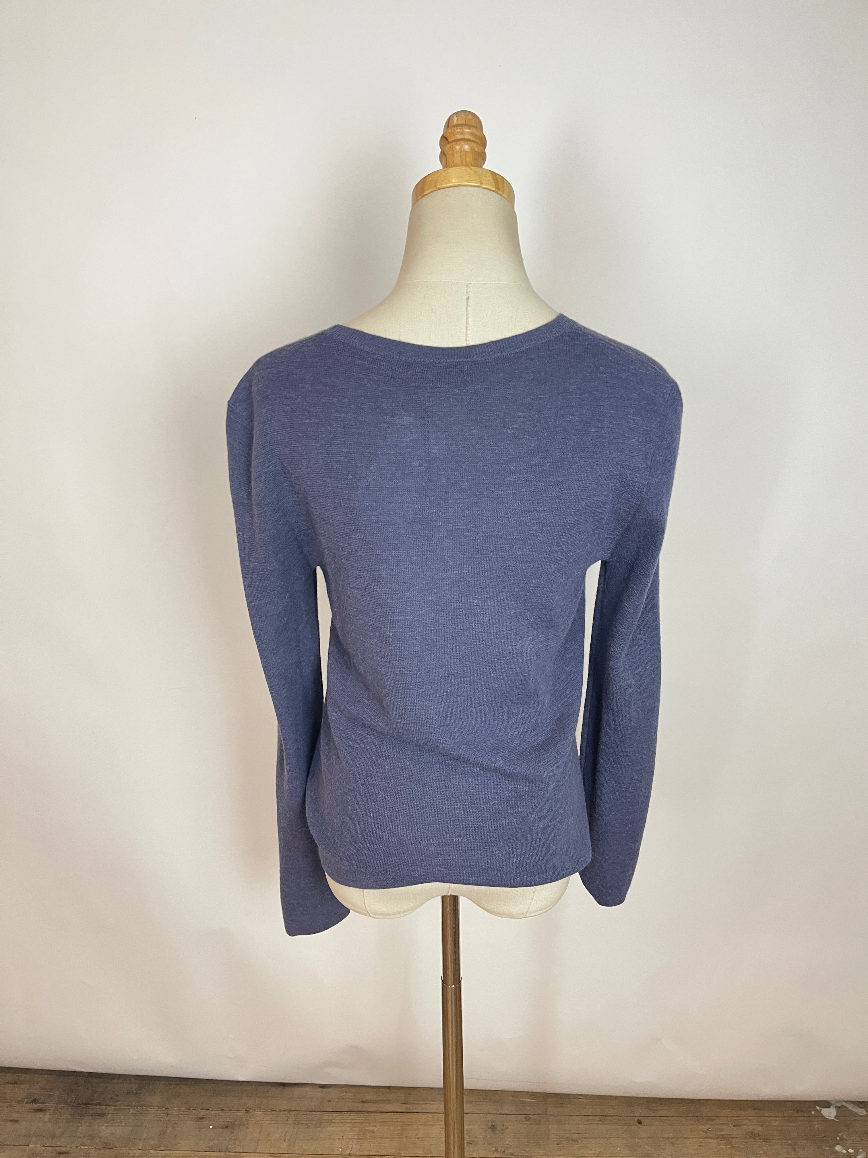 Maryam Nassir Zadeh Navy Tory Crew Neck Sweater (L)