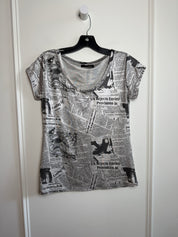 Vintage Lag Horn Newspaper Print Tee (M/L)