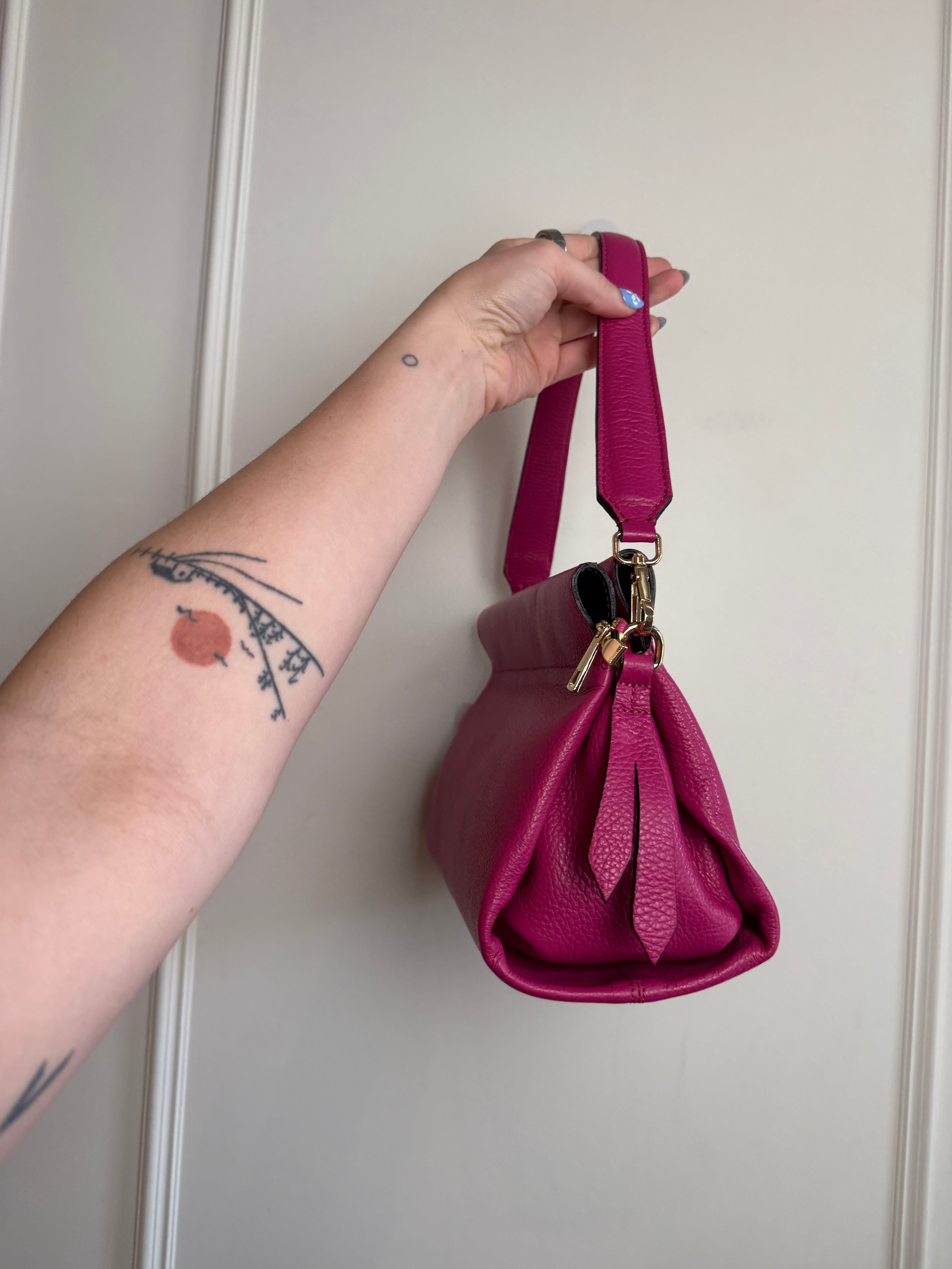 Borse In Pelle Pink Leather Bag