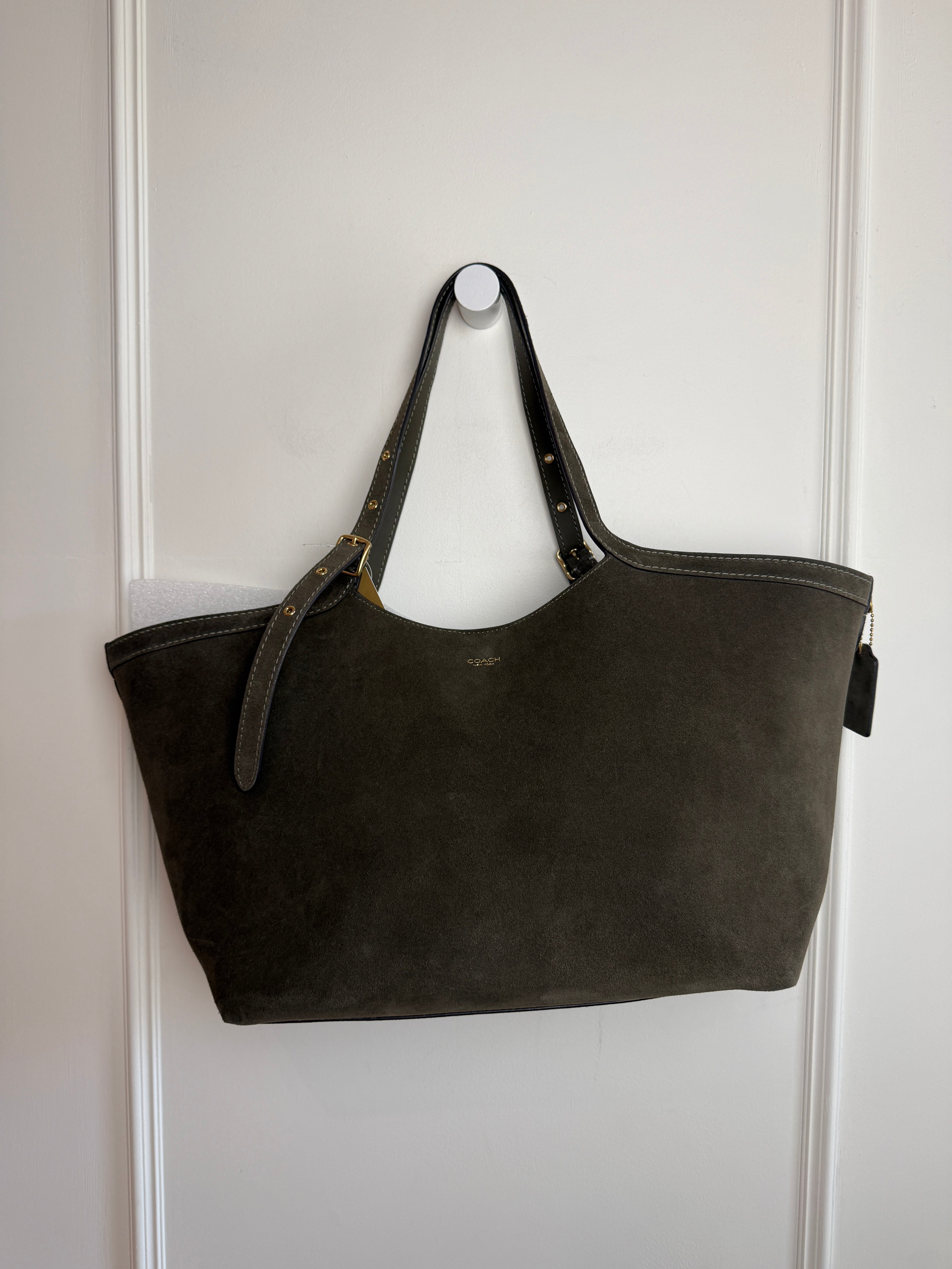 Coach Gramercy Tote in Olive Green Suede