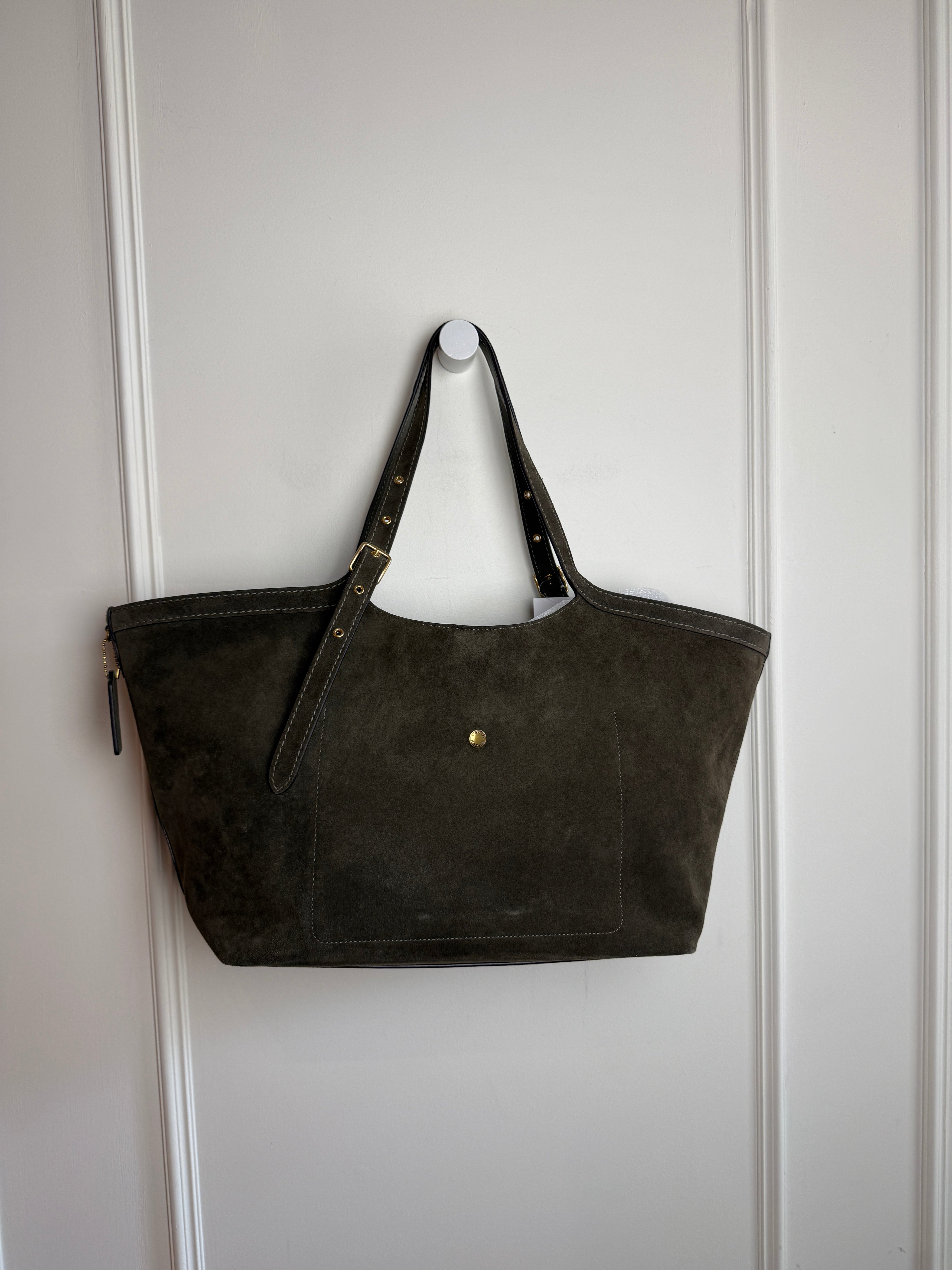 Coach Gramercy Tote in Olive Green Suede
