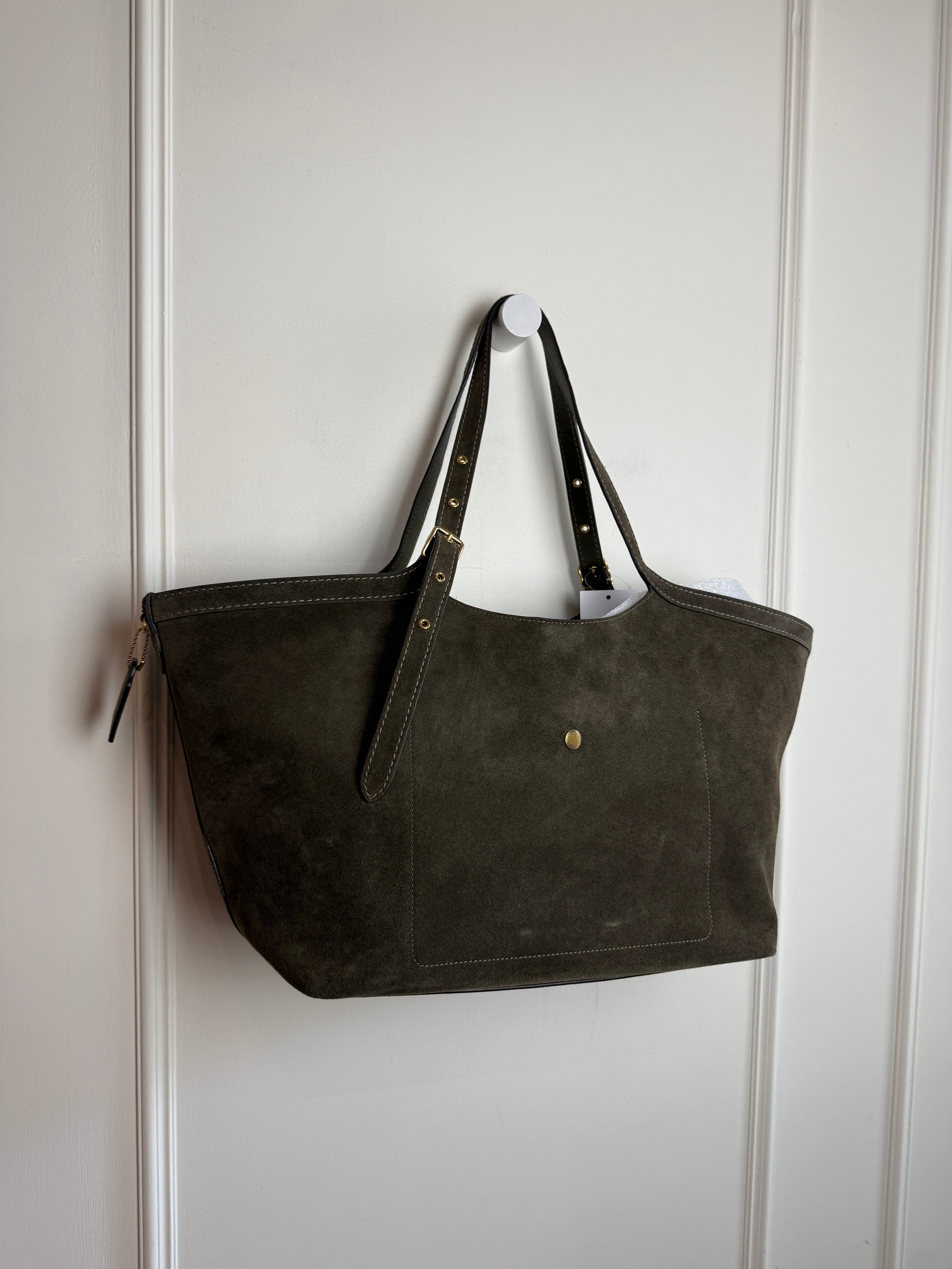 Coach Gramercy Tote in Olive Green Suede