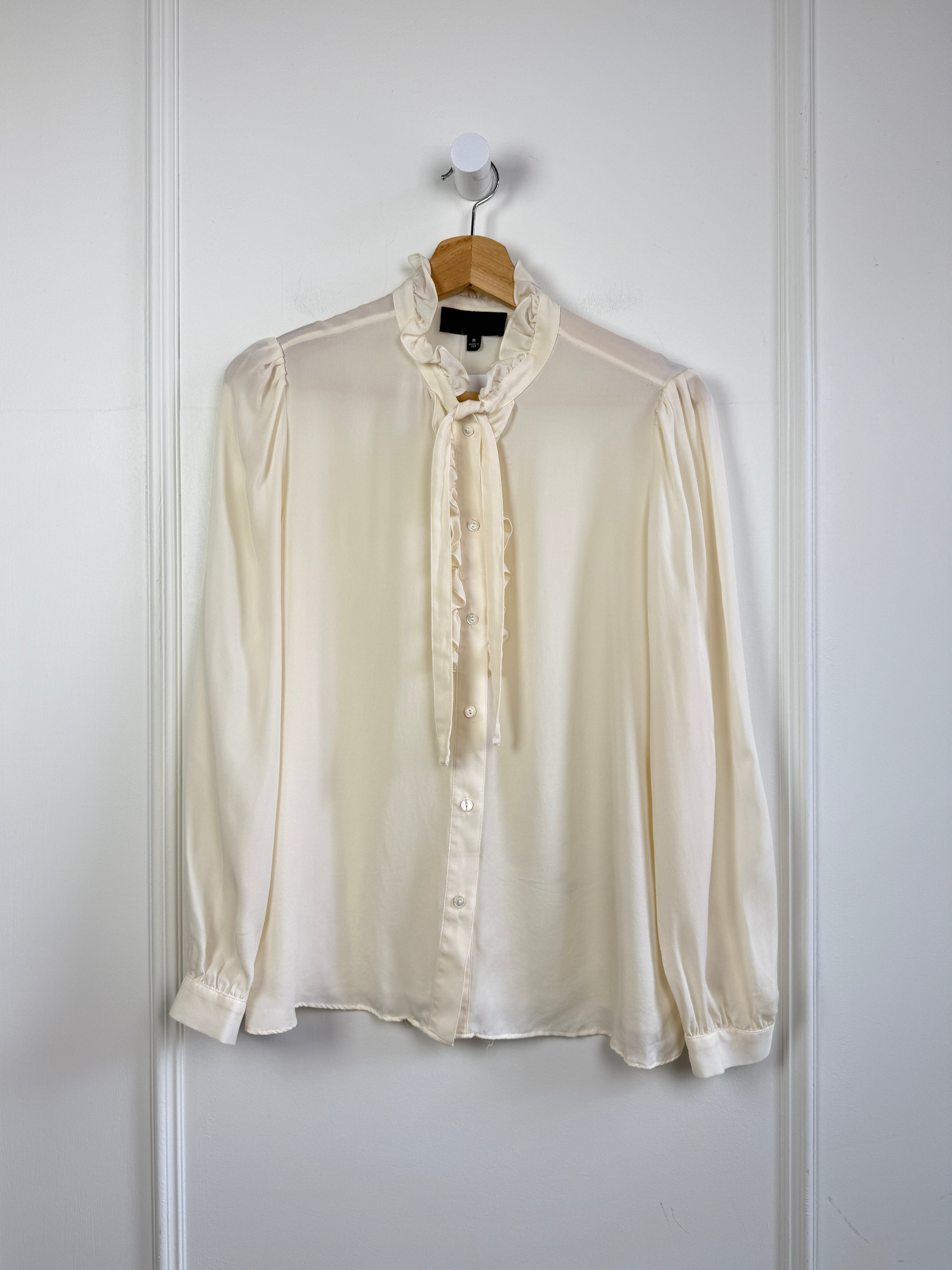 Nili Lotan Ruffle Silk Button Down (M)