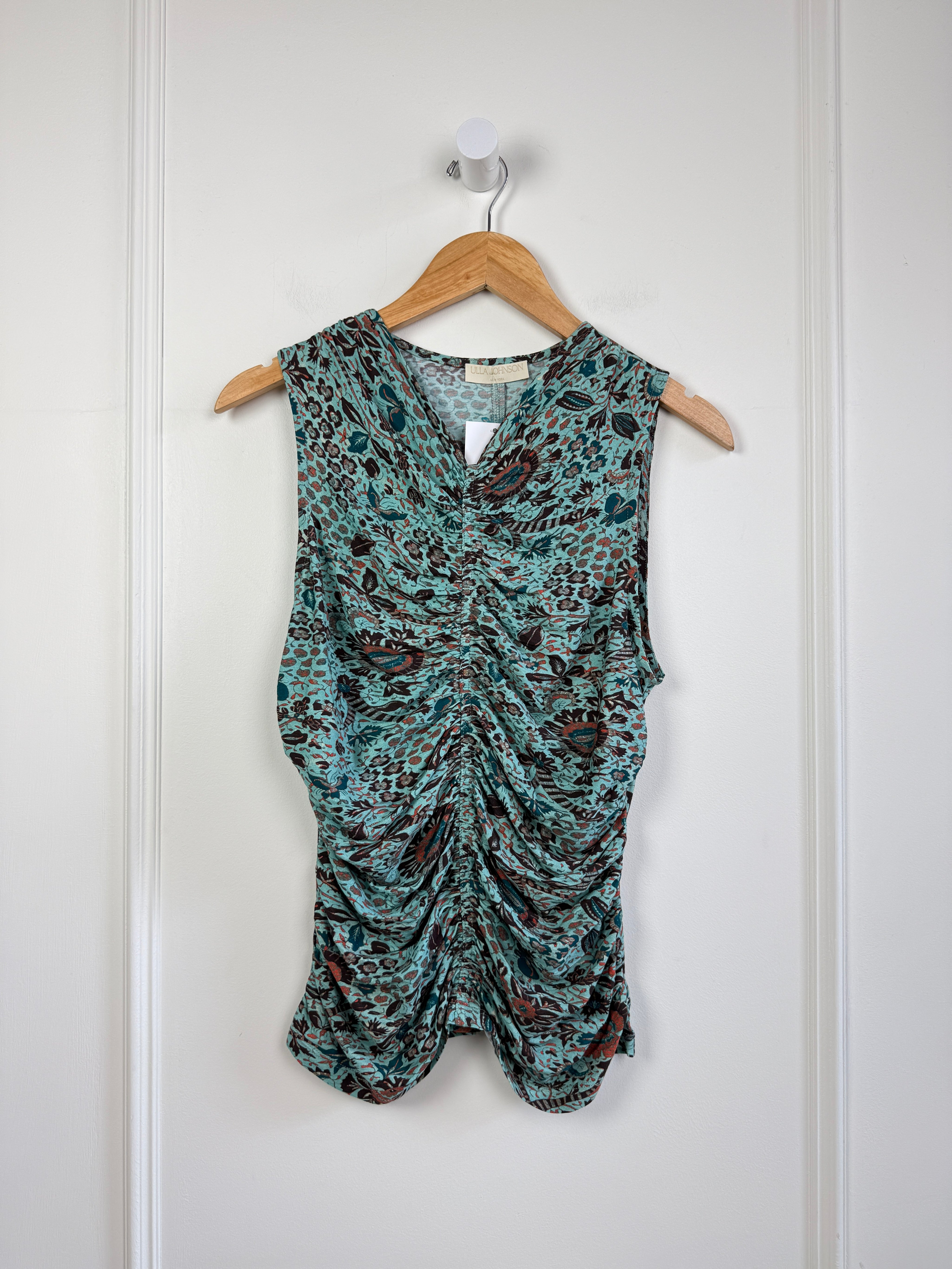 Ulla Johnson Blue Rouched Top (M)