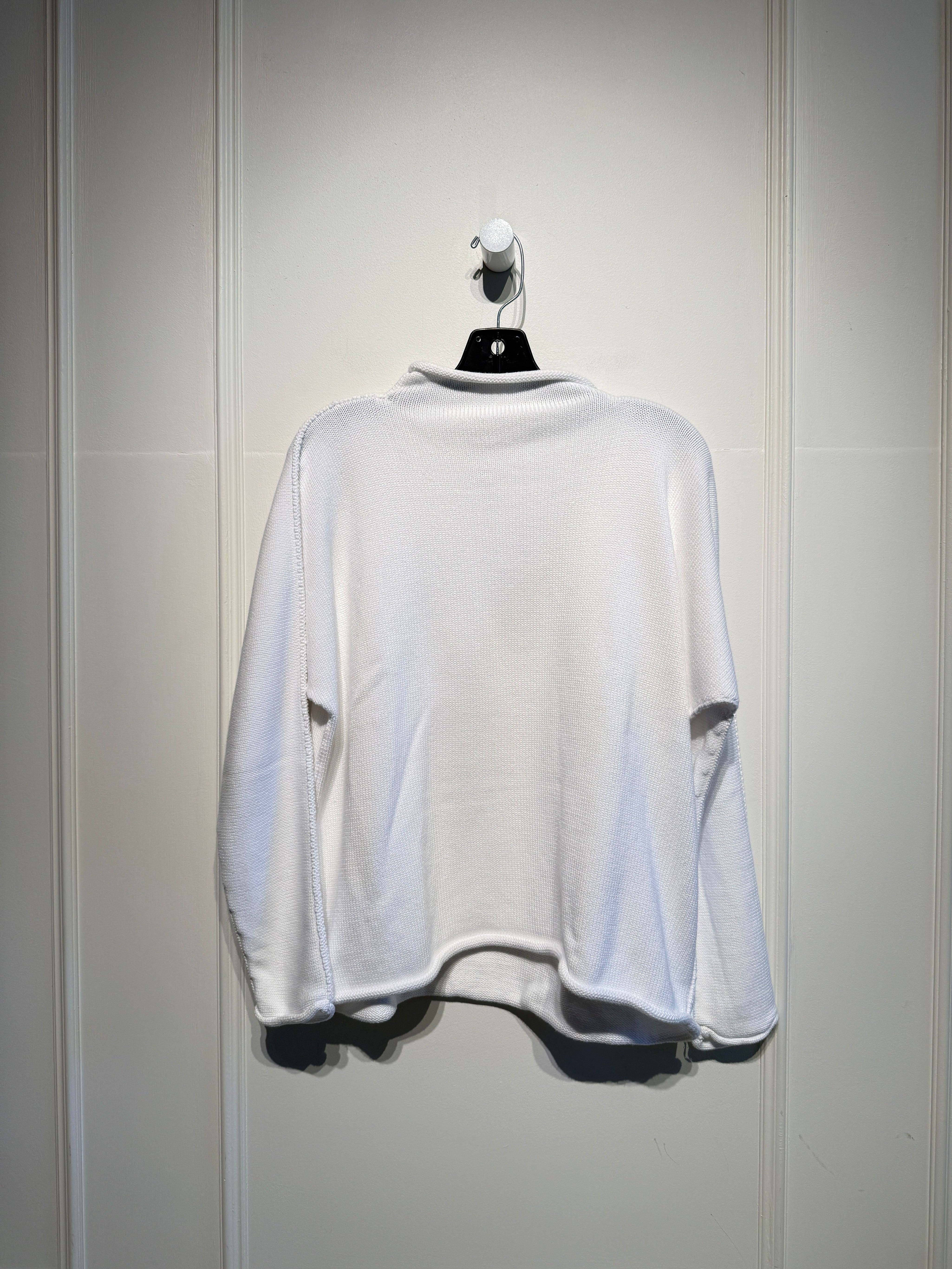 Frank & Eileen White "Monterey" Rolled Funnel Neck Sweater (M)