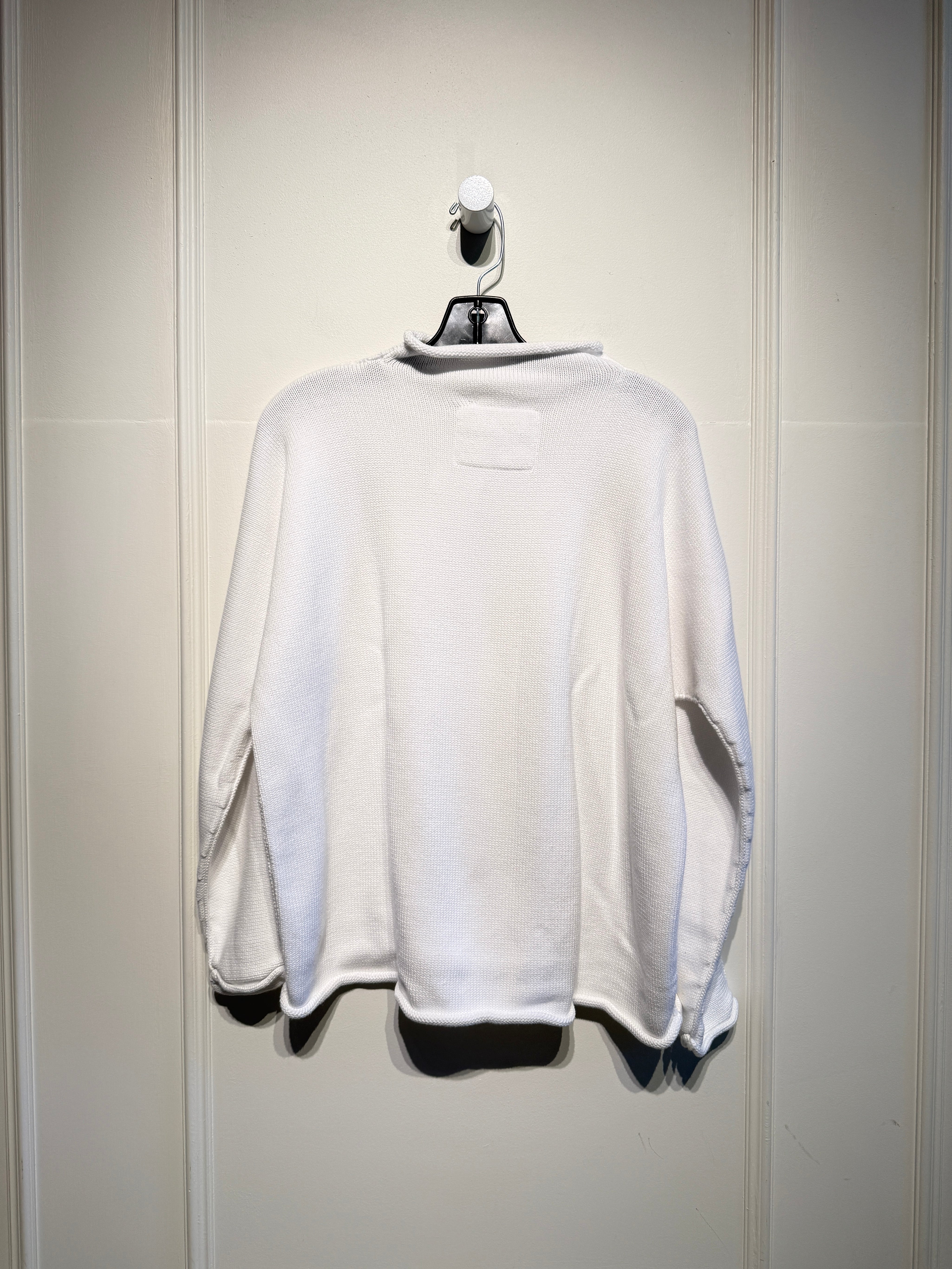 Frank & Eileen White "Monterey" Rolled Funnel Neck Sweater (M)