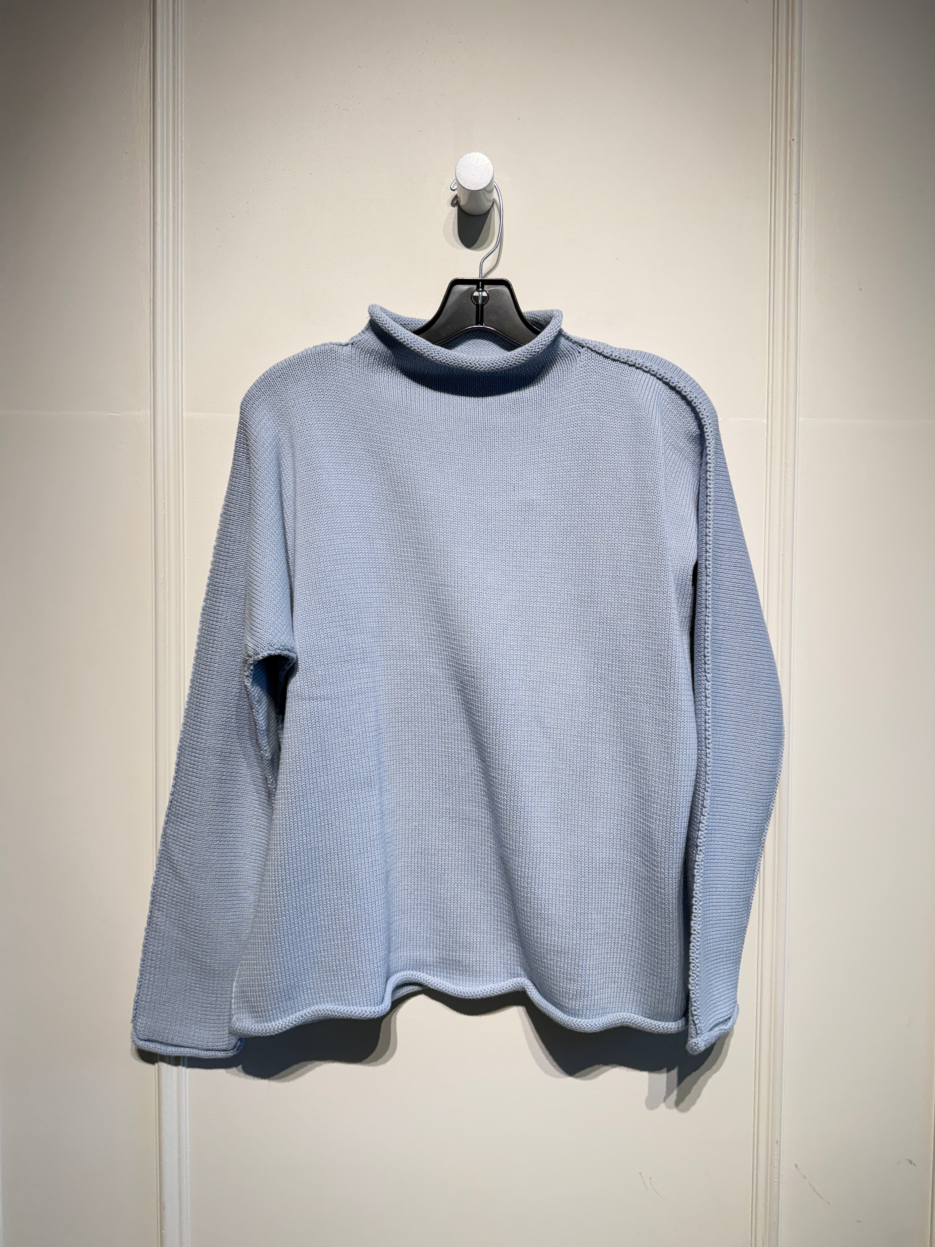 Frank & Eileen Blue "Monterey" Rolled Funnel Neck Sweater (S)