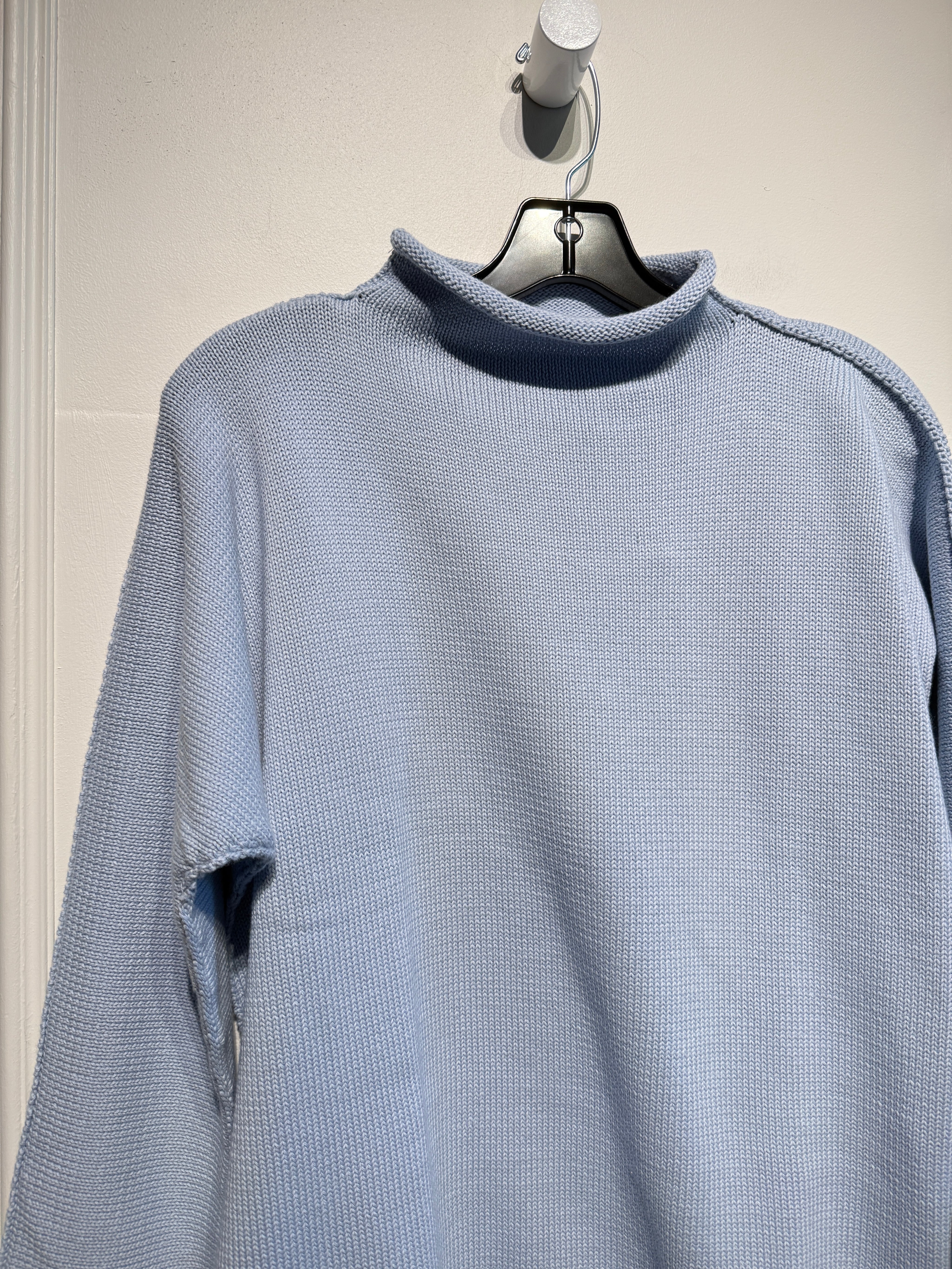 Frank & Eileen Blue "Monterey" Rolled Funnel Neck Sweater (S)