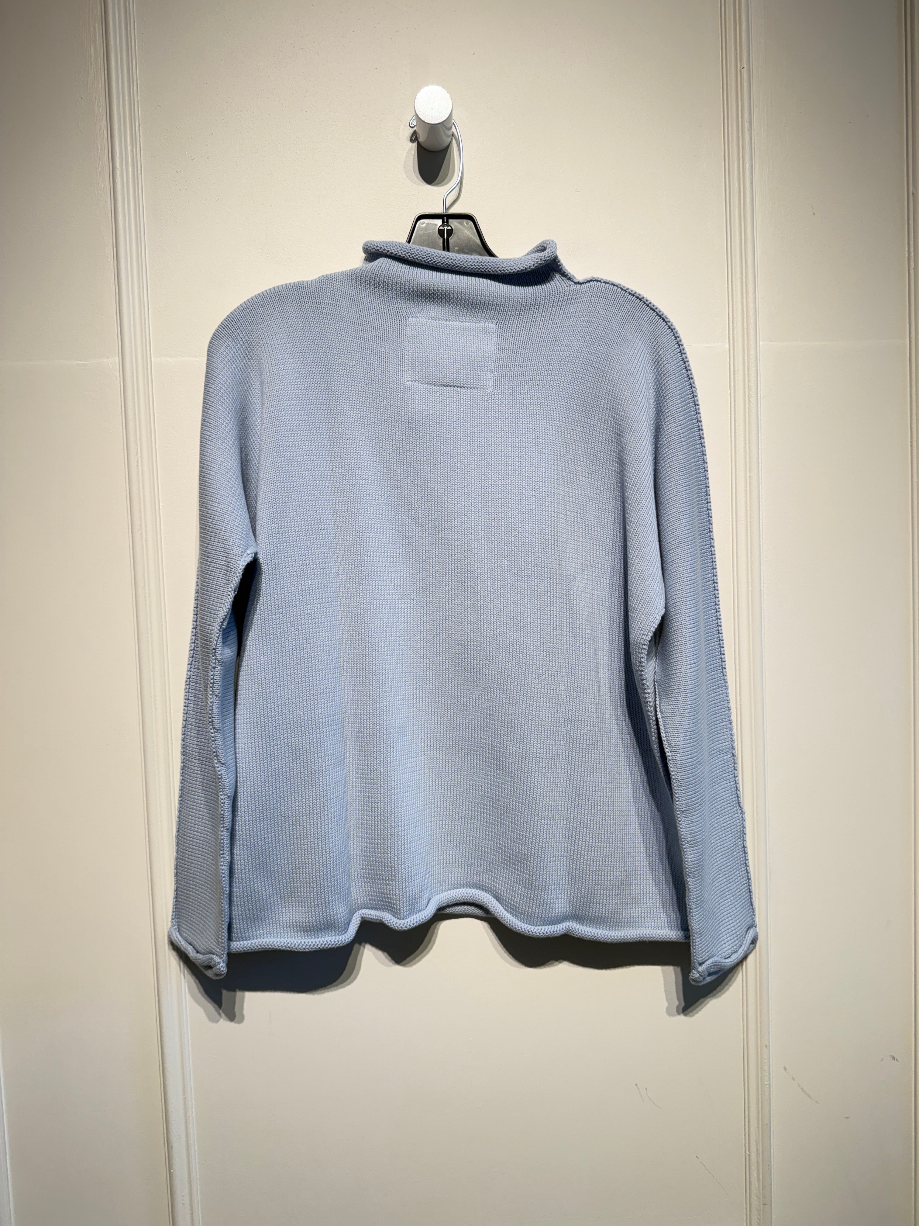 Frank & Eileen Blue "Monterey" Rolled Funnel Neck Sweater (S)