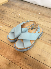 Paloma Barcelo Blue Leather Sandals (40)