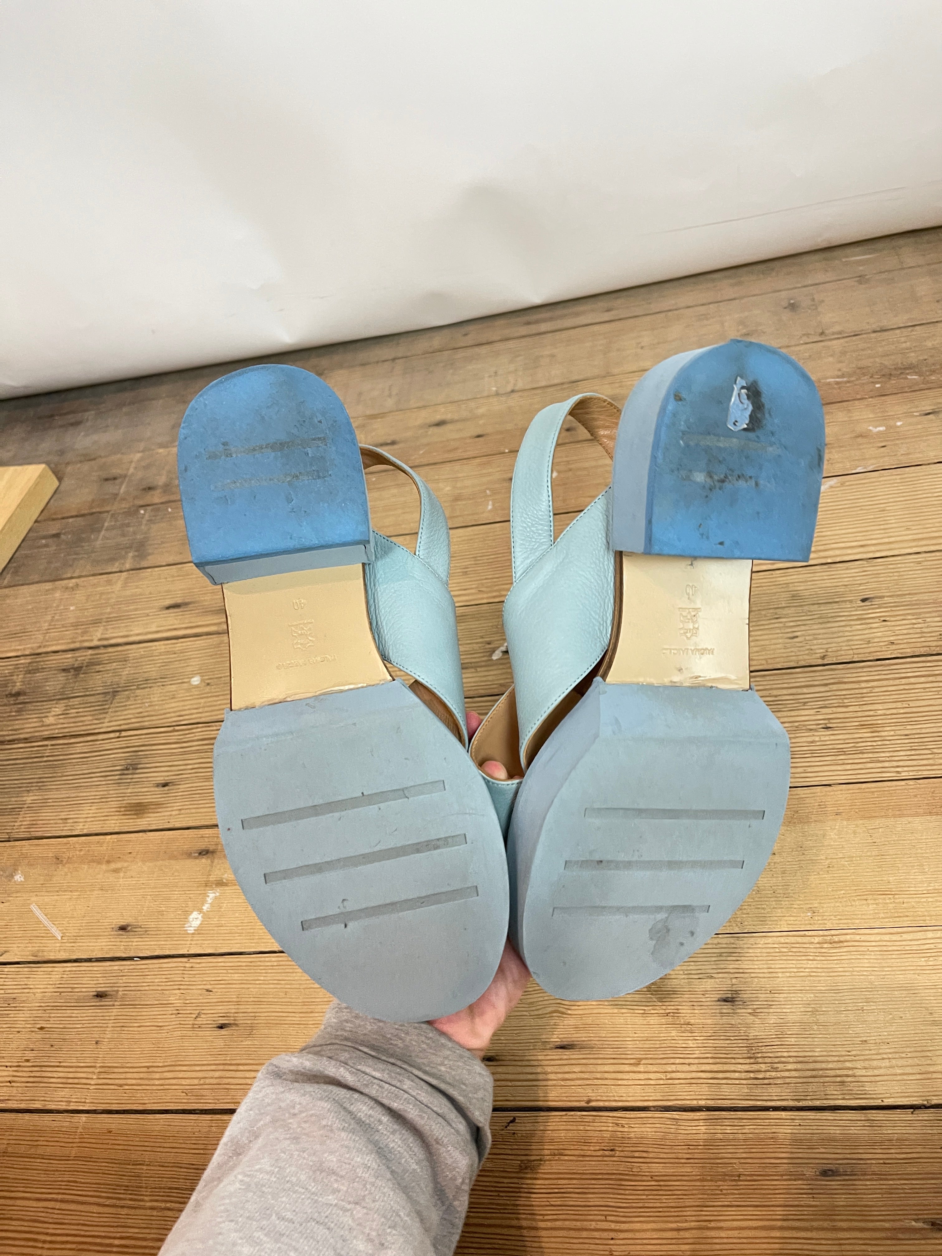 Paloma Barcelo Blue Leather Sandals (40)