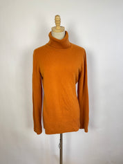 J Crew Orange Cashmere Turtleneck Sweater (L)