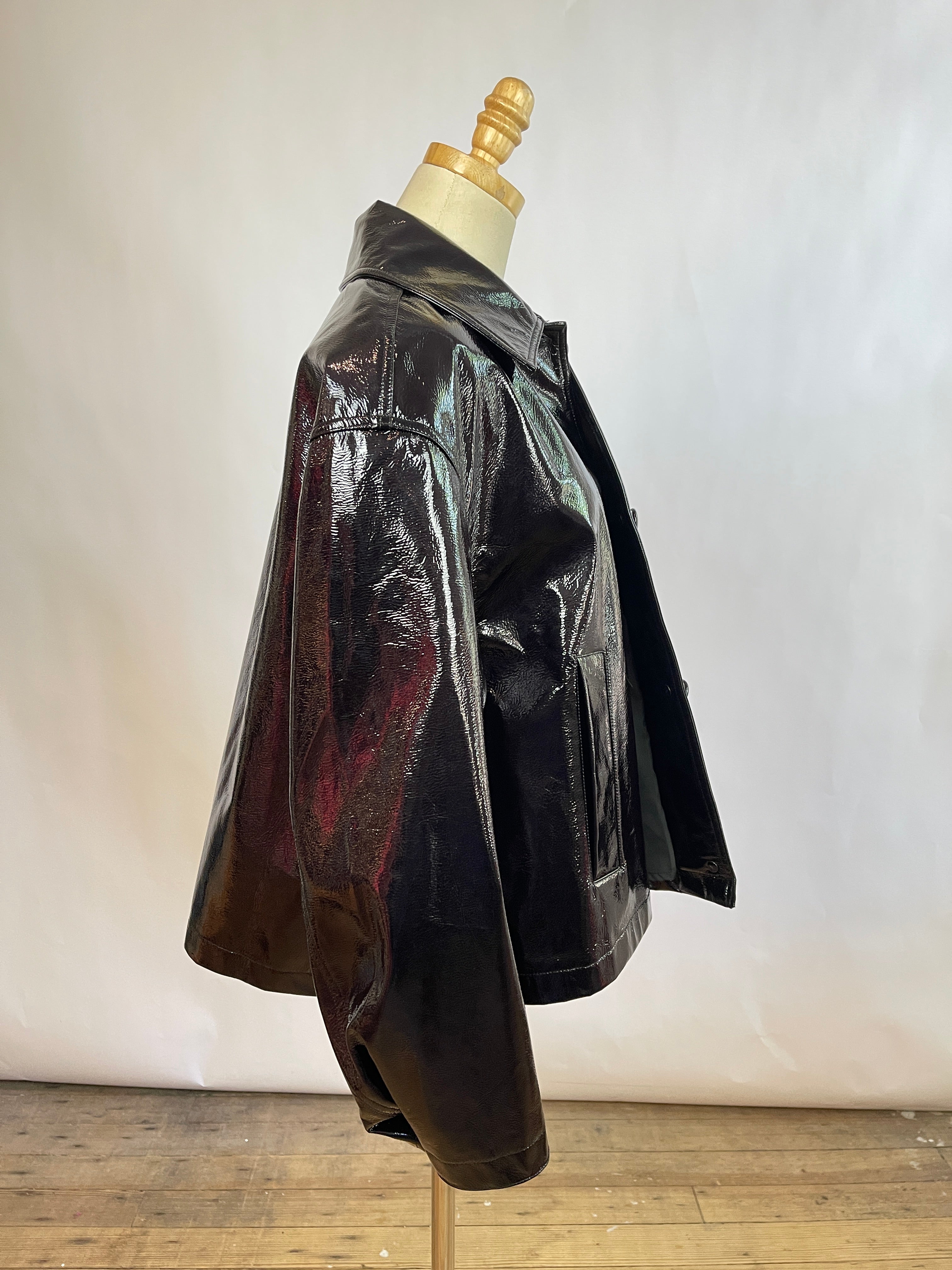 Free People Faux Patent Leather Jacket (M)