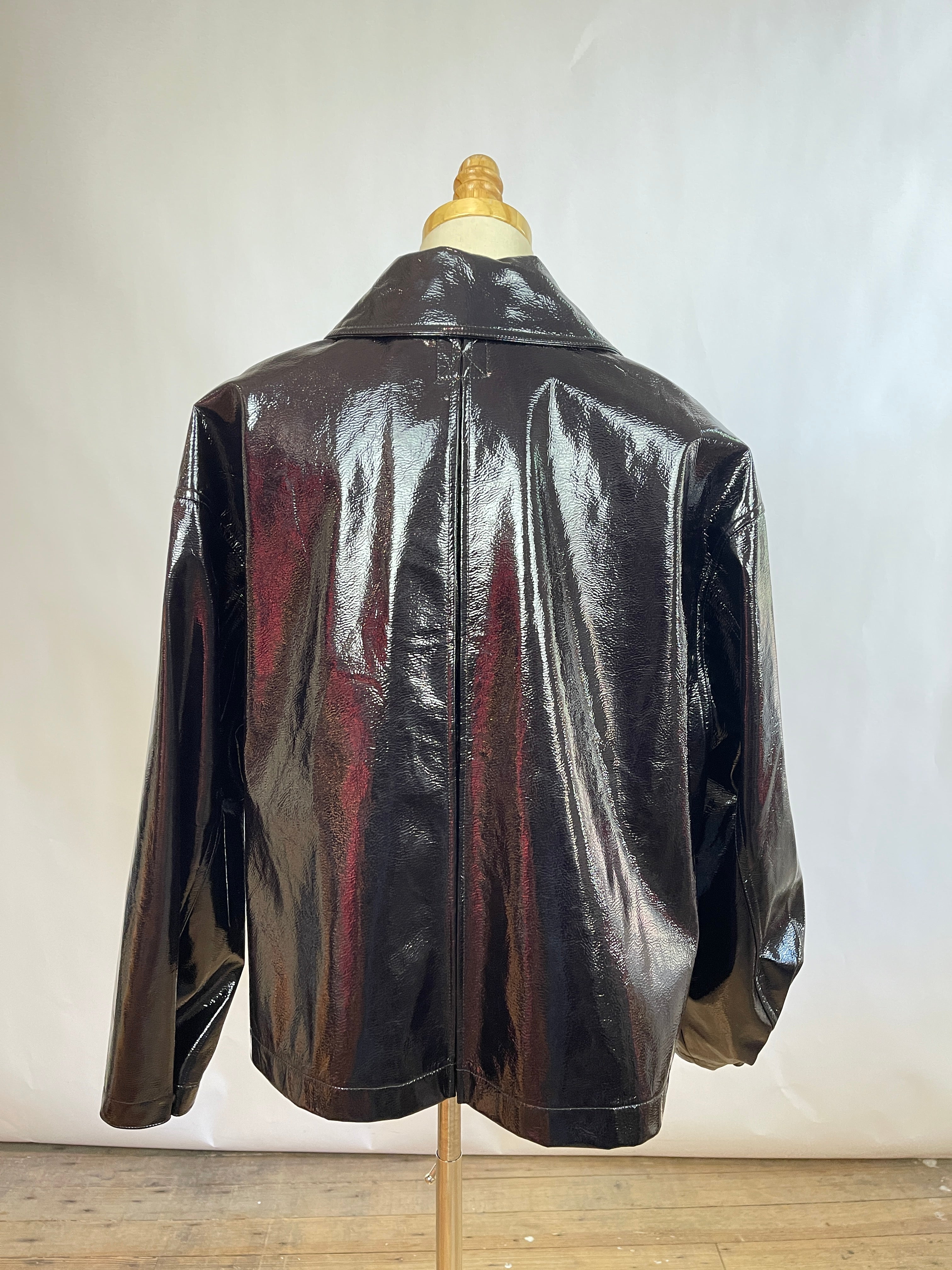 Free People Faux Patent Leather Jacket (M)